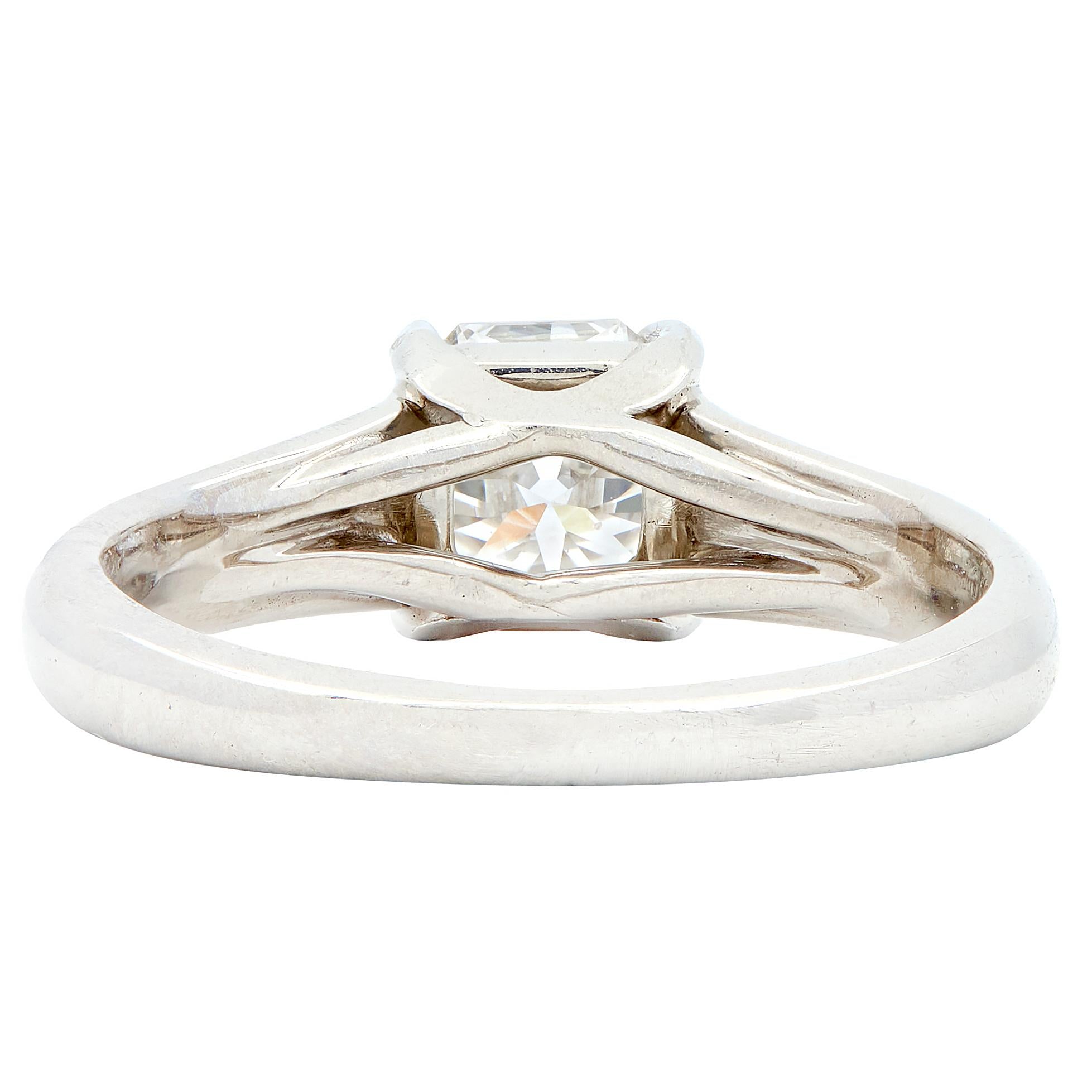 Tiffany & Co. 1.03 CTW Lucida Diamond Platinum Vintage Engagement Ring GIA