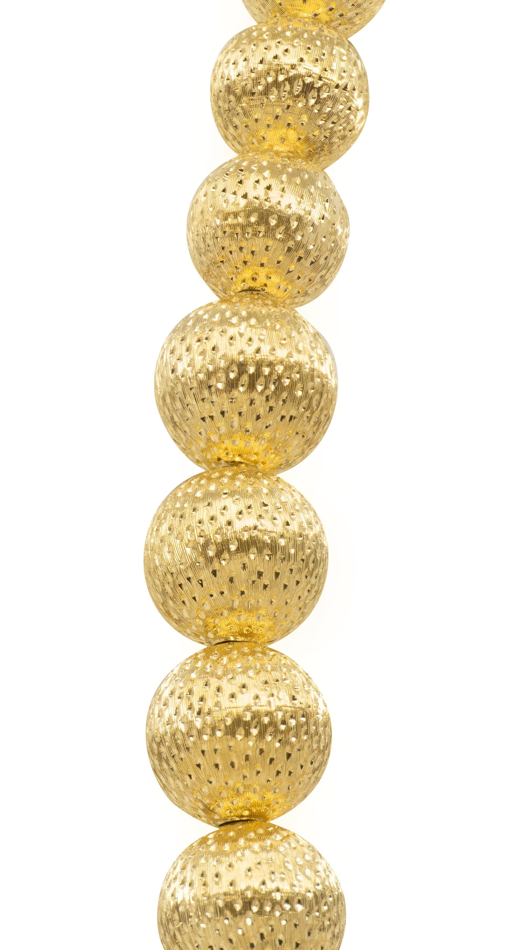 Tiffany & Co. 1960's 18 Karat Yellow Gold Vintage Textured Sphere Bead Necklace