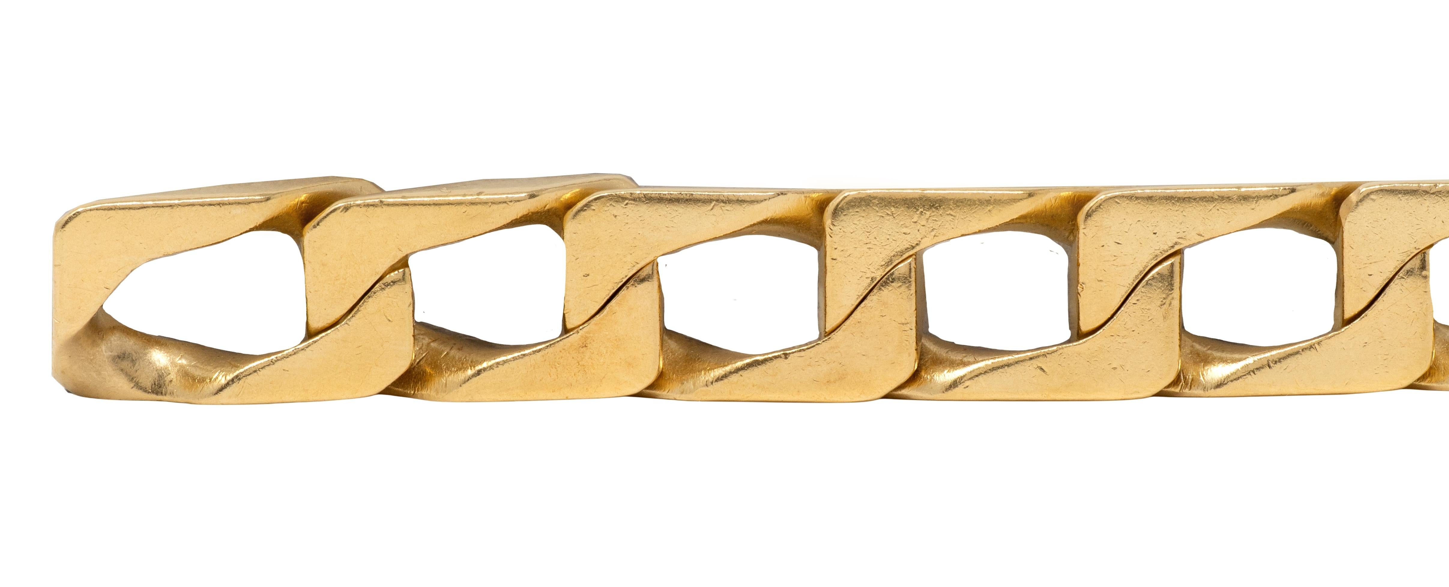 Cartier 1970's 18 Karat Two-Tone Gold Vintage Unisex Curb Link Chain Bracelet