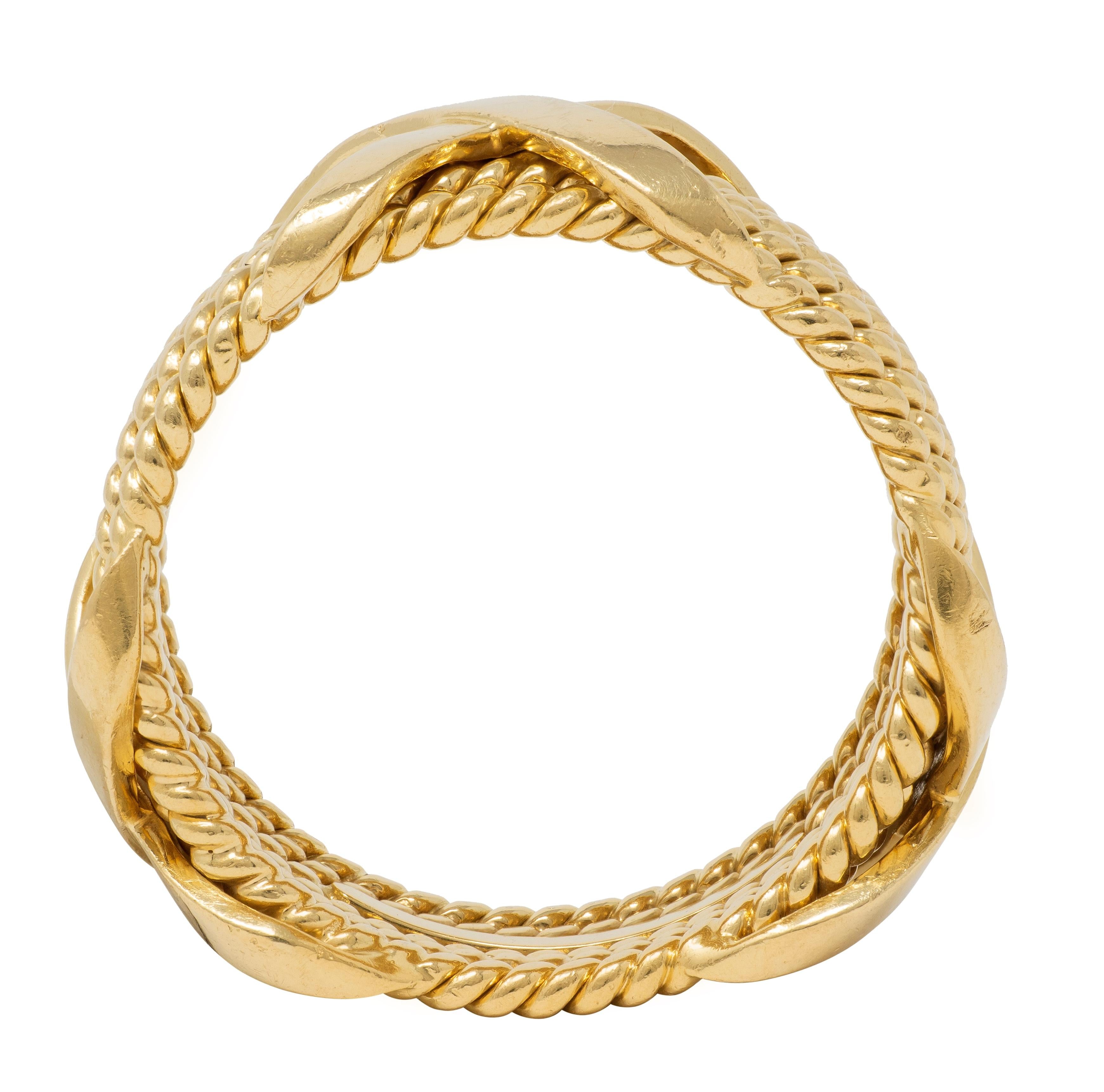 Tiffany & Co. Schlumberger 1980's 18 Karat Yellow Gold Vintage X Band Ring