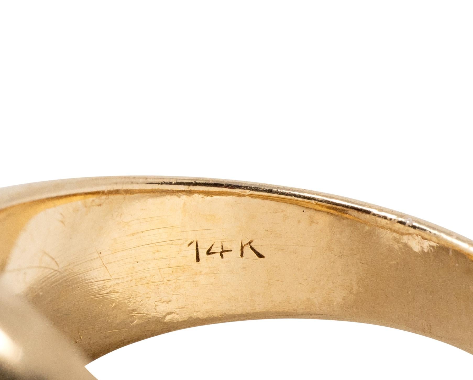 Victorian Moonstone 14 Karat Yellow Gold Antique Unisex Ring