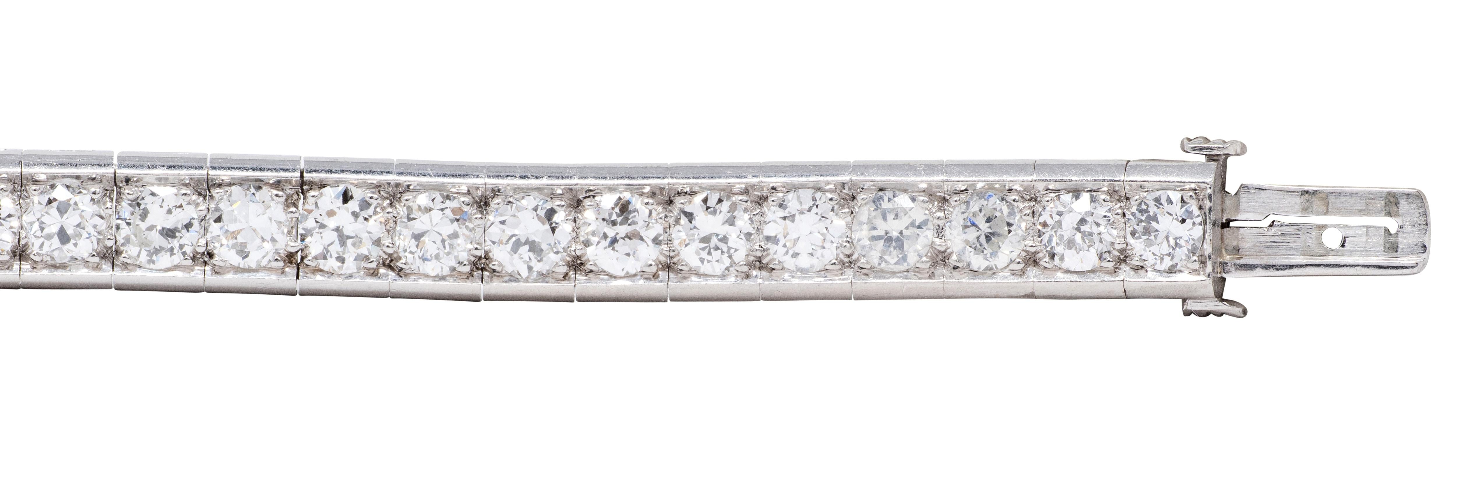 1950's Old European Cut Diamond Platinum Vintage Line Bracelet