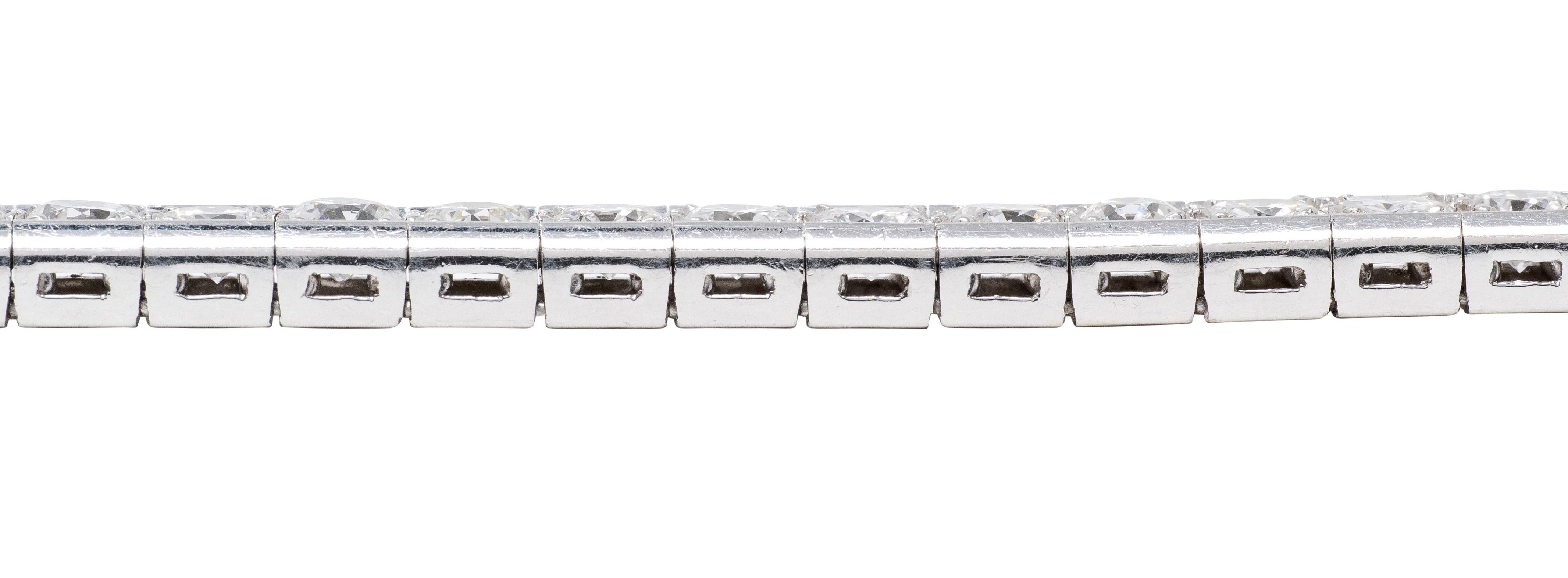 1950's Old European Cut Diamond Platinum Vintage Line Bracelet