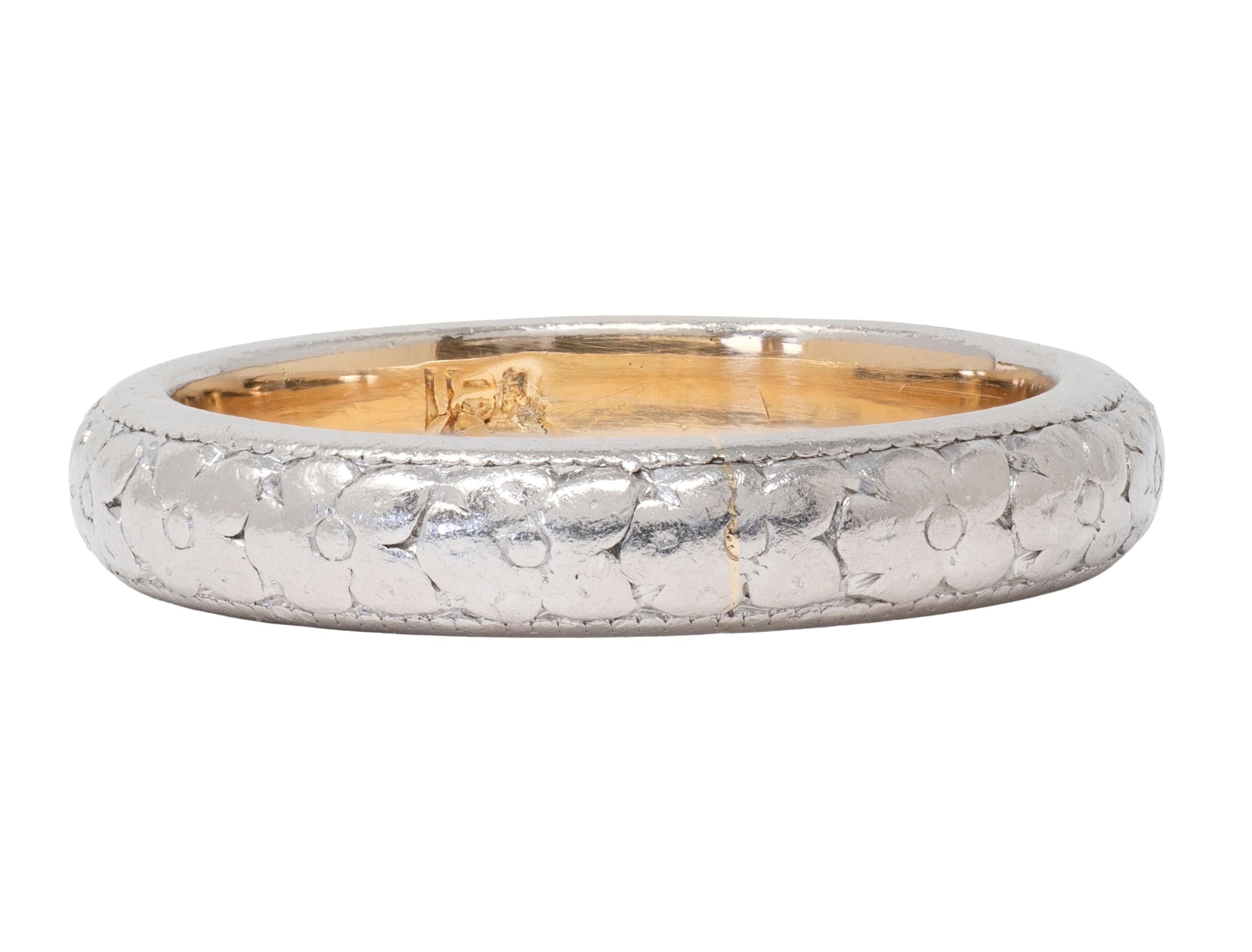 Art Deco 18 Karat Gold Platinum Vintage Orange Blossom Wedding Band Ring