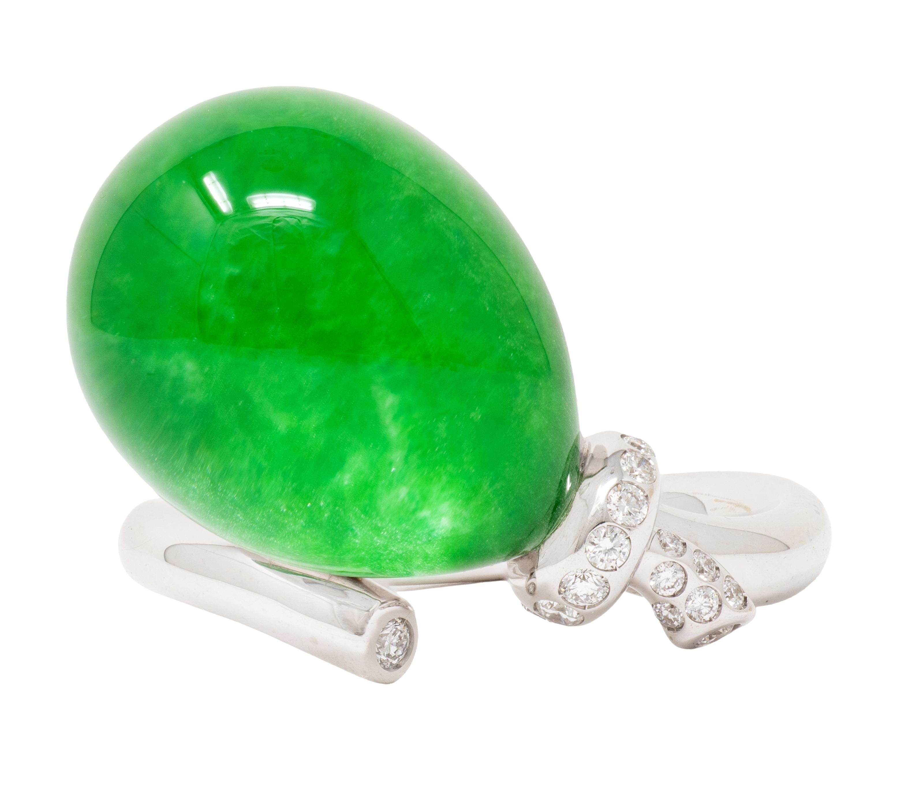 Vhernier Jade Quartz Diamond 18K Gold Contemporary Palloncino Balloon Ring