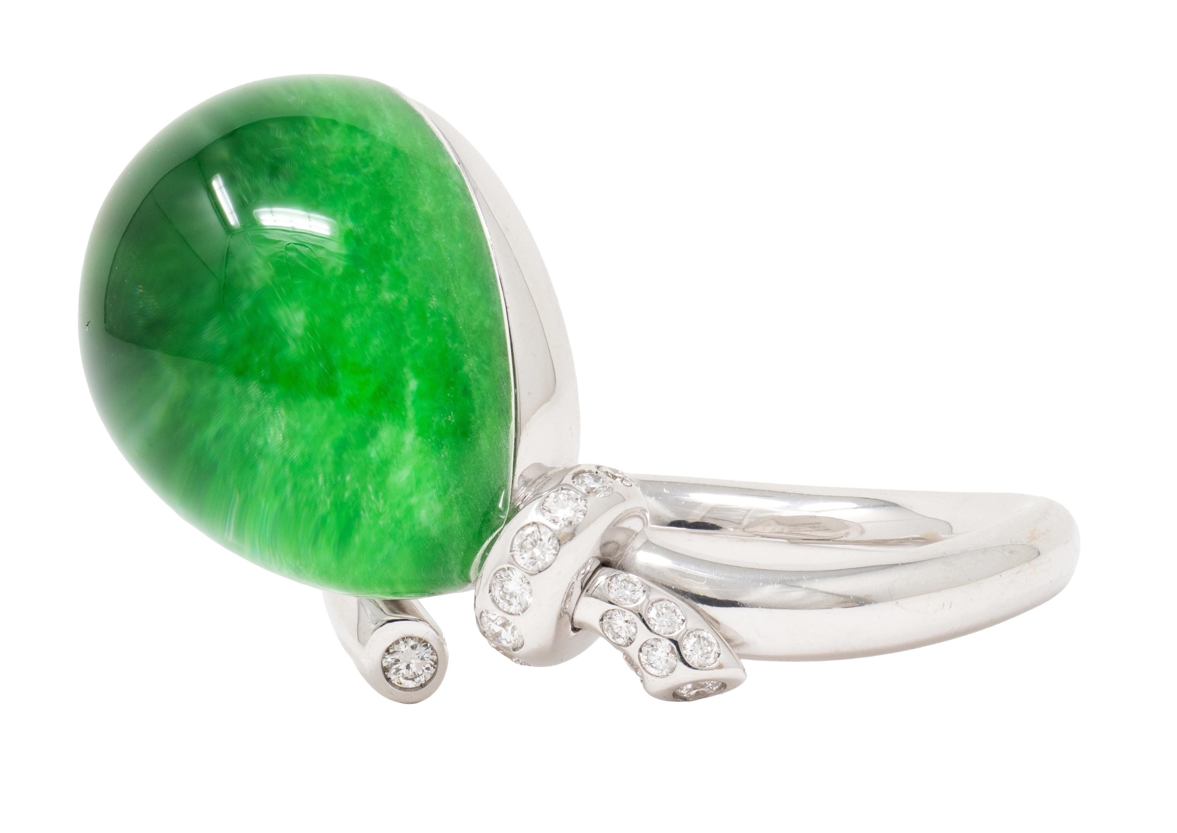 Vhernier Jade Quartz Diamond 18K Gold Contemporary Palloncino Balloon Ring