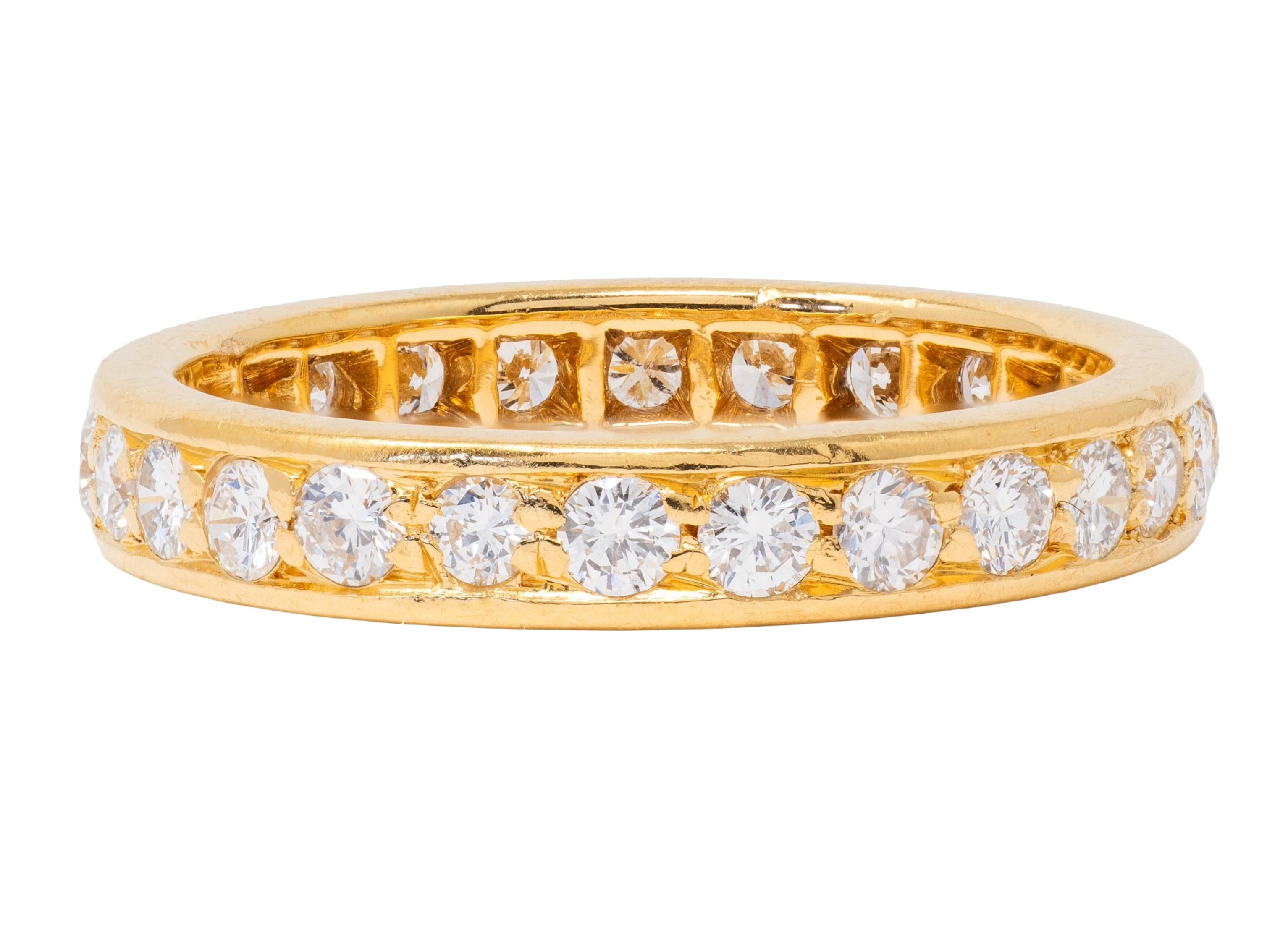 Bulgari 1970's Round Diamond 18 Karat Yellow Gold Vintage Eternity Band Ring