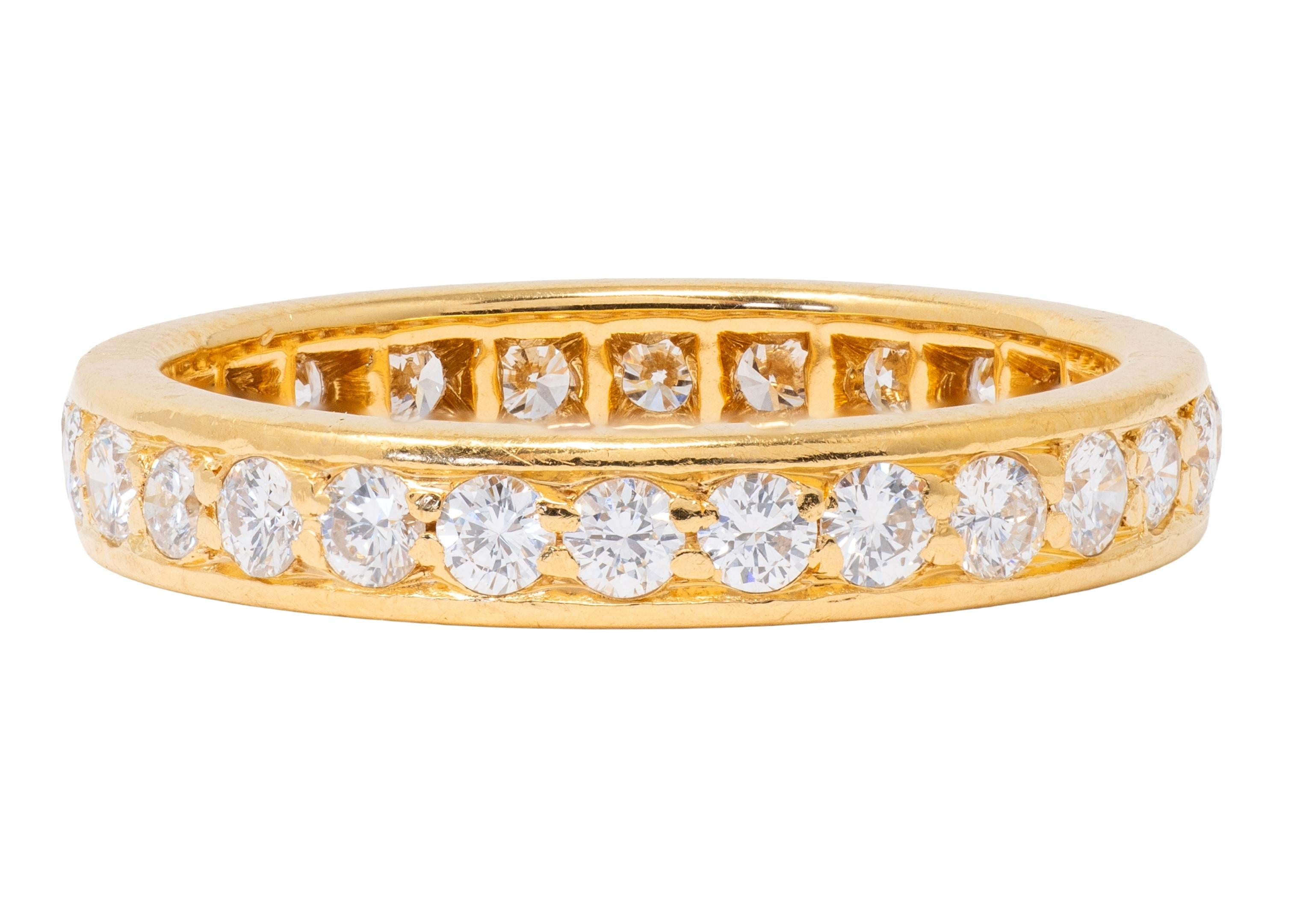 Bulgari 1970's Round Diamond 18 Karat Yellow Gold Vintage Eternity Band Ring