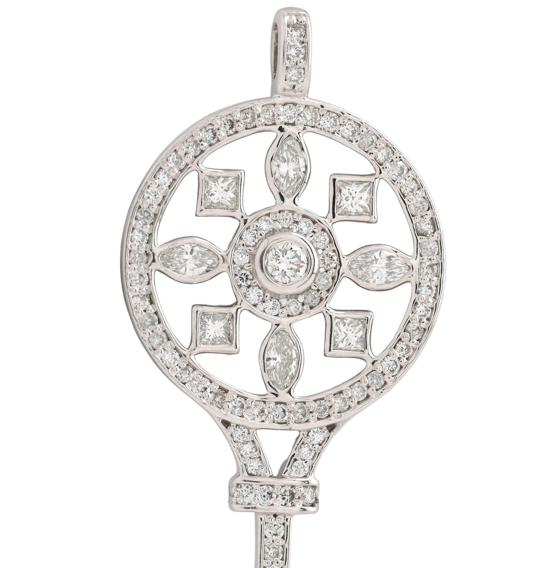 Tiffany & Co. 2010's Diamond Platinum Contemporary Kaleidoscope Key Pendant