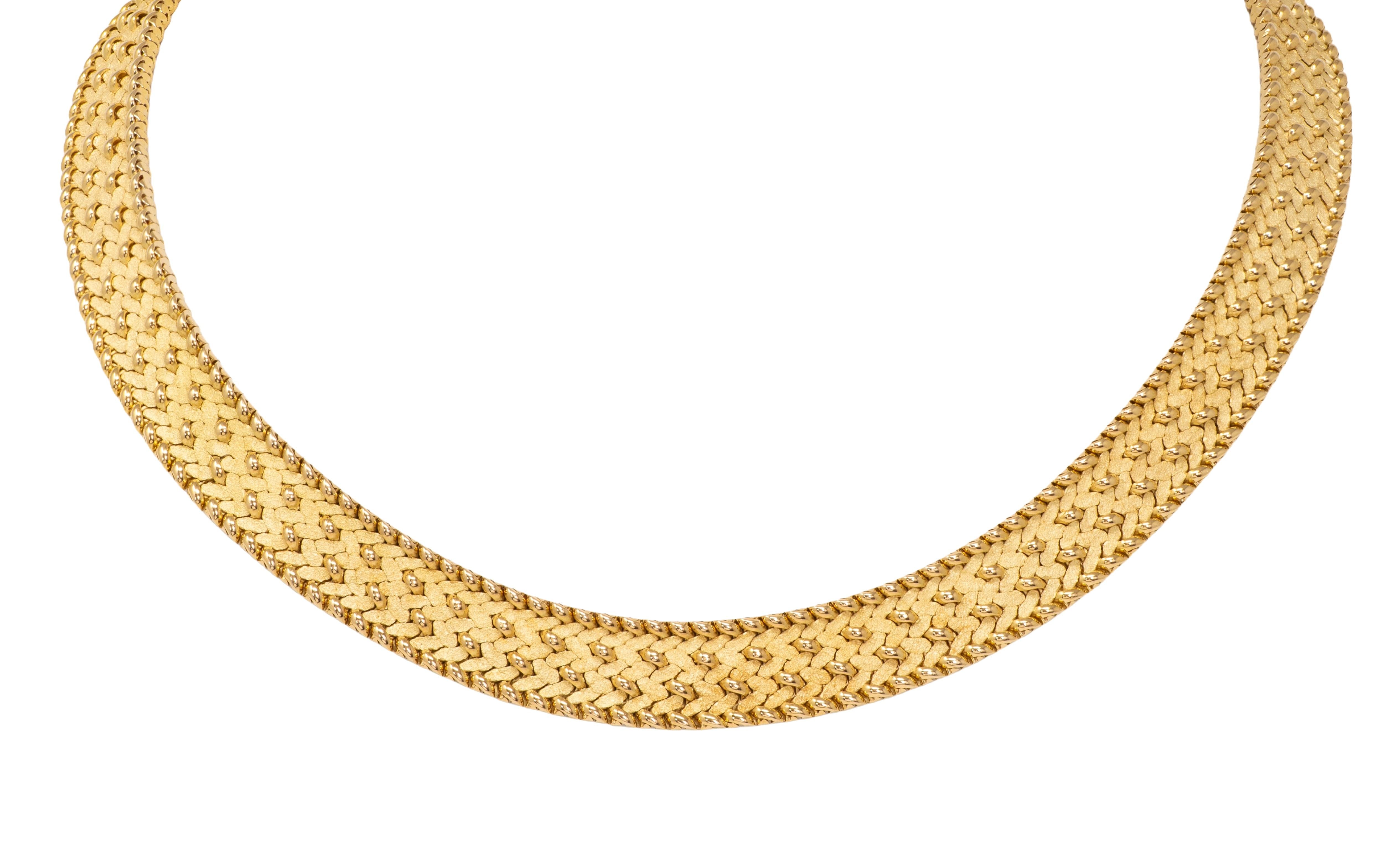Tiffany & Co. Georges L'Enfant France 1960's 18K Gold Vintage Mesh Necklace