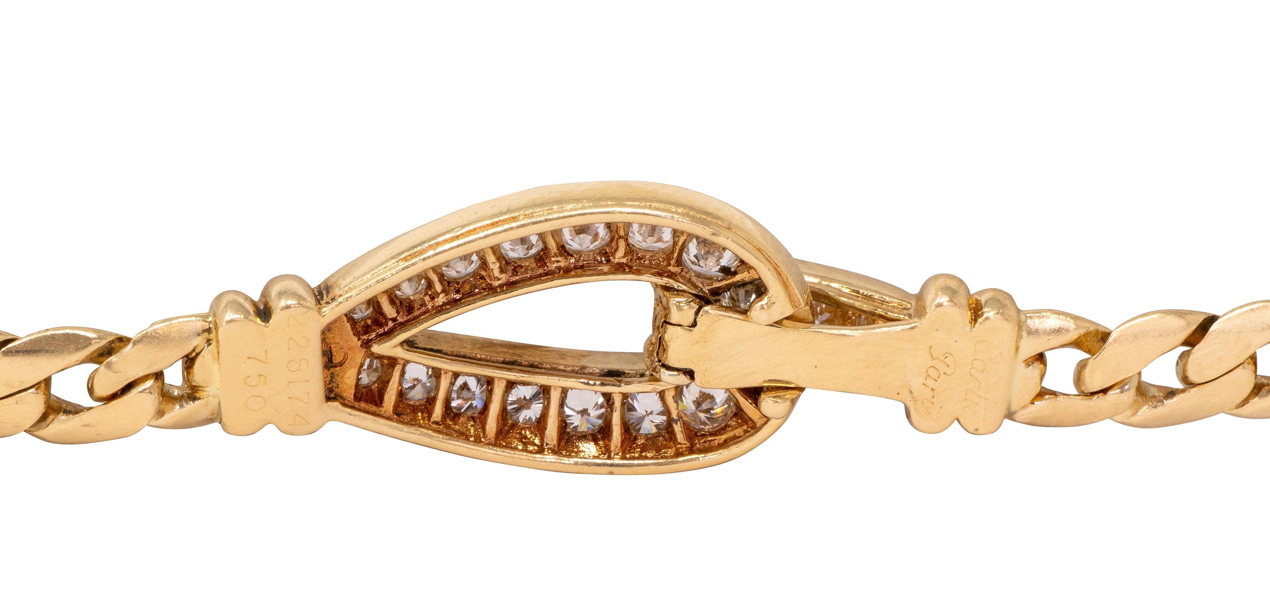 Cartier Georges L'Enfant French Diamond 18K Gold Vintage Agrafe Link Bracelet