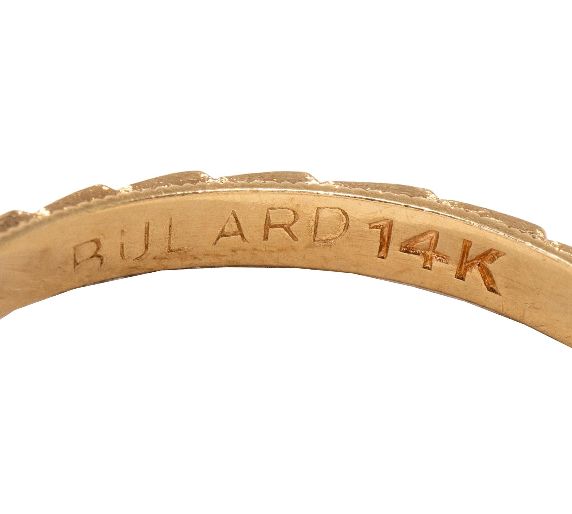 Retro 14 Karat Yellow Gold Vintage Heart Wedding Band Ring