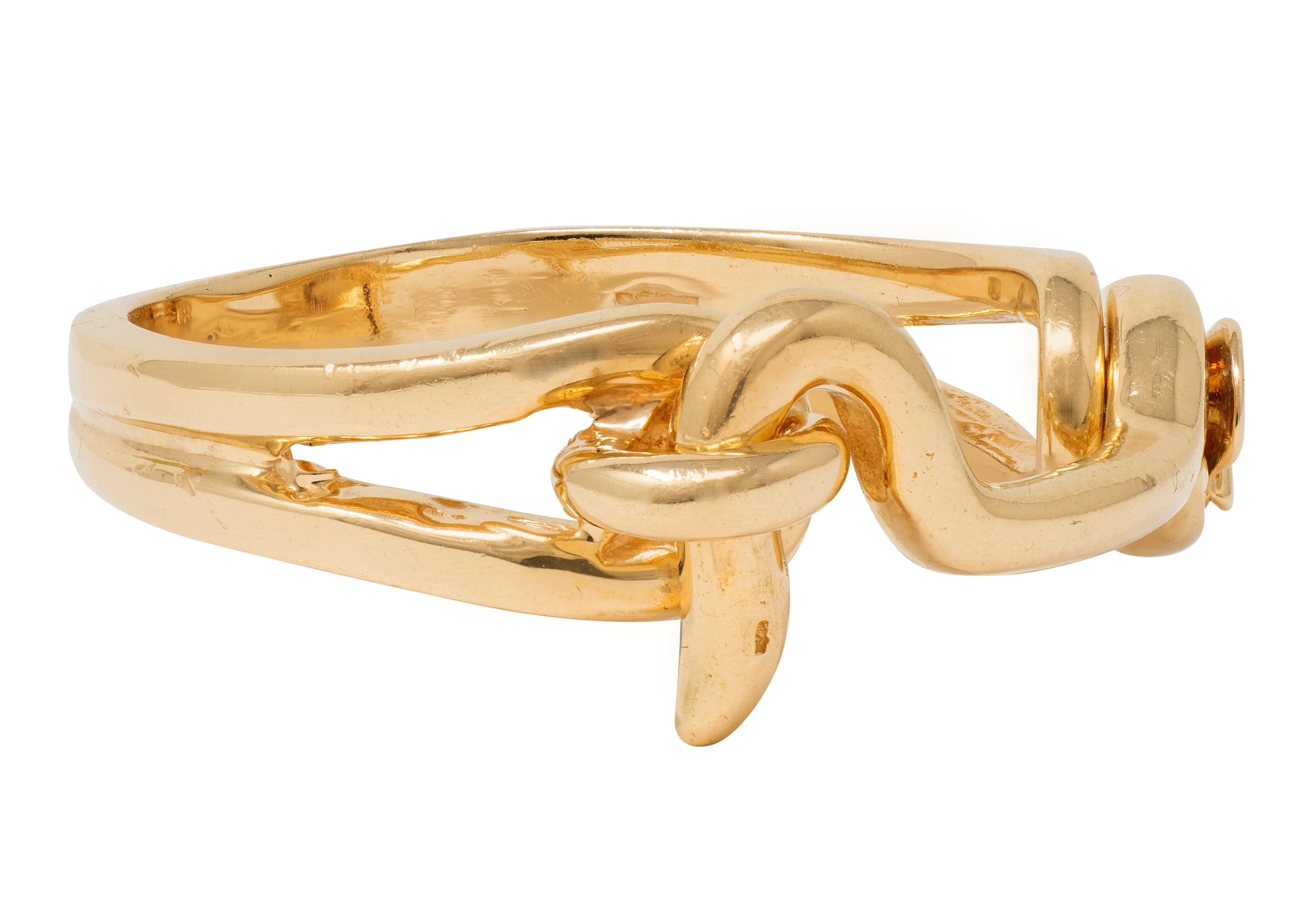1970's 14 Karat Yellow Gold Vintage Hinge Lock Band Ring