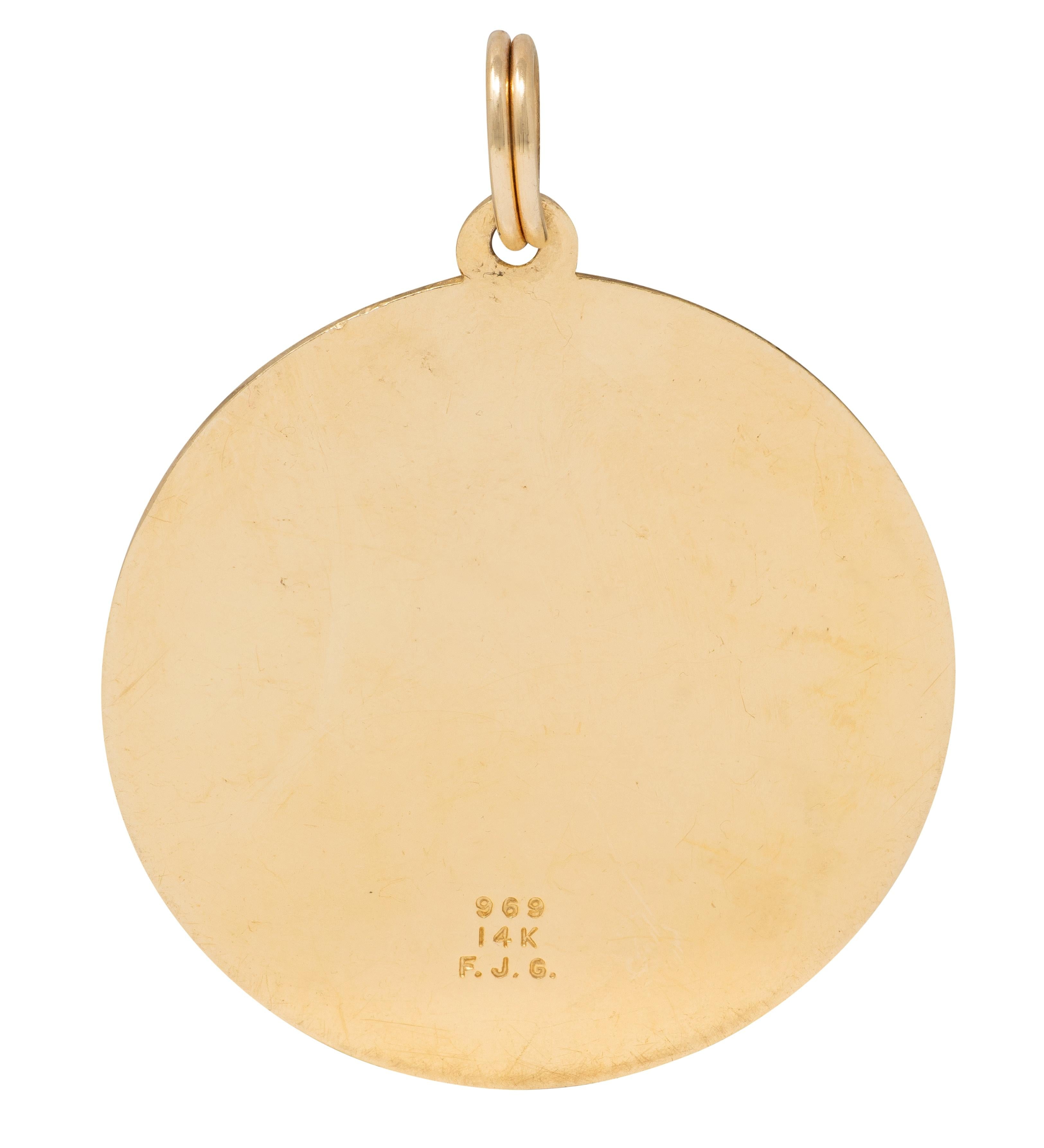 1950's Aquamarine 14 Karat Yellow Gold Vintage Pisces Zodiac Charm