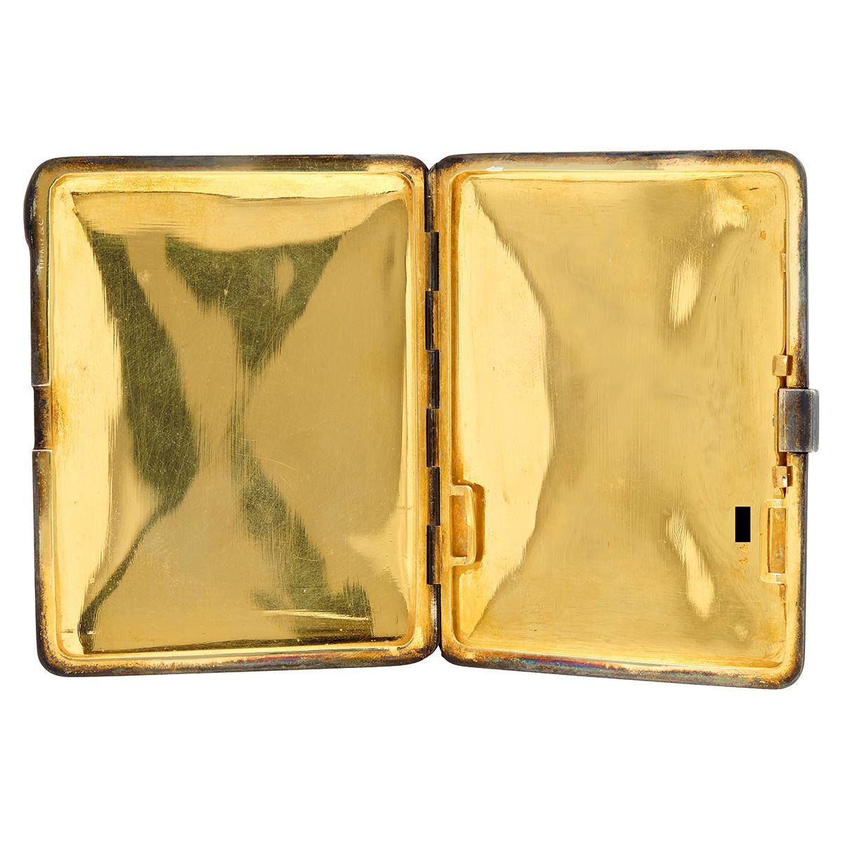 Tiffany & Co. Strauss Allard Meyer Deco Enamel 18K Gold Vintage Cigarette Case
