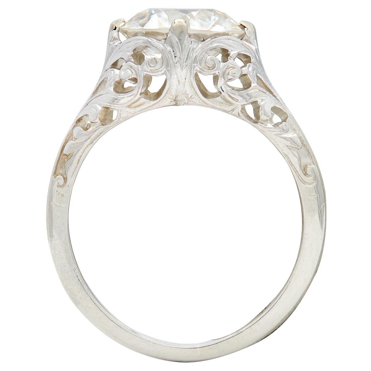 Edwardian Old European Diamond 18K Gold Antique Solitaire Engagement Ring