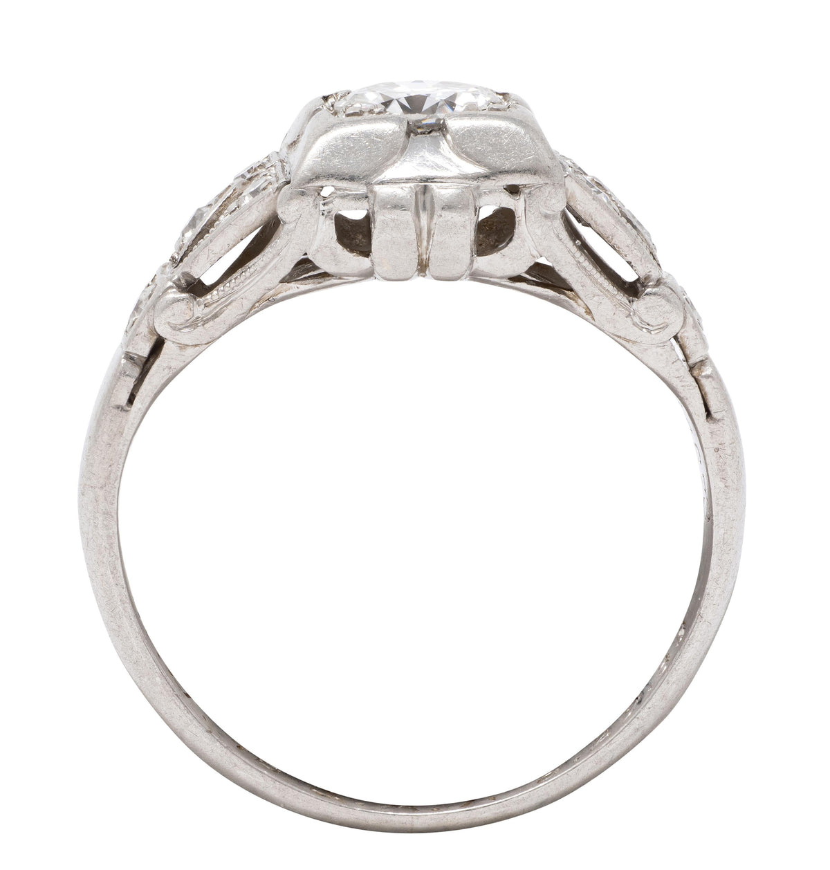 Bailey Banks & Biddle Art Deco 0.50 CTW Diamond Platinum Vintage Engagement Ring