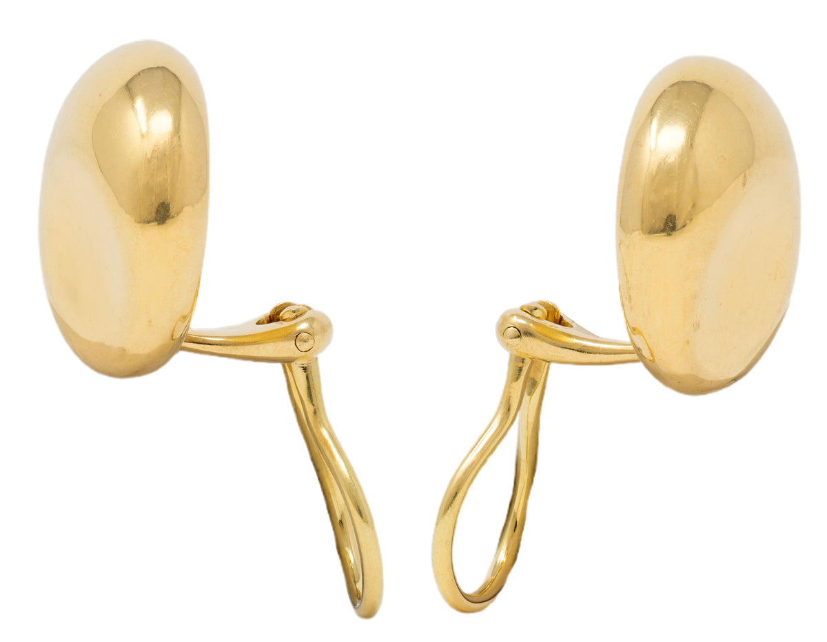 Tiffany & Co. Elsa Peretti 1980's 18K Gold Vintage Thumbprint Ear-Clip Earrings
