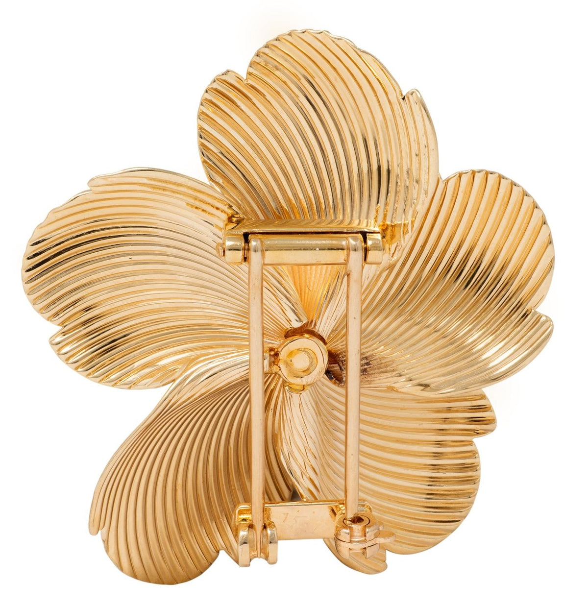 1960's 14 Karat Yellow Gold Vintage Anemone Flower Brooch
