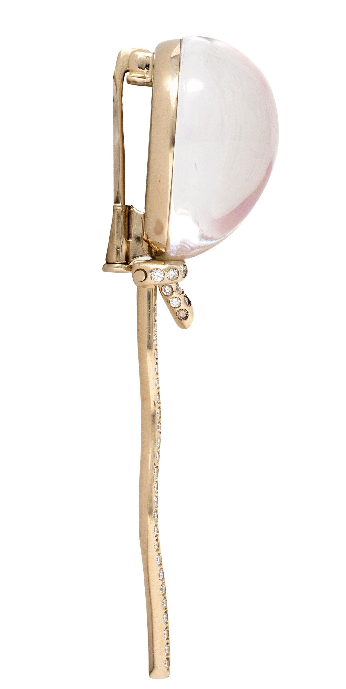Vhenier Diamond Rock Crystal Quartz Coral 18K Gold Palloncino Balloon Brooch