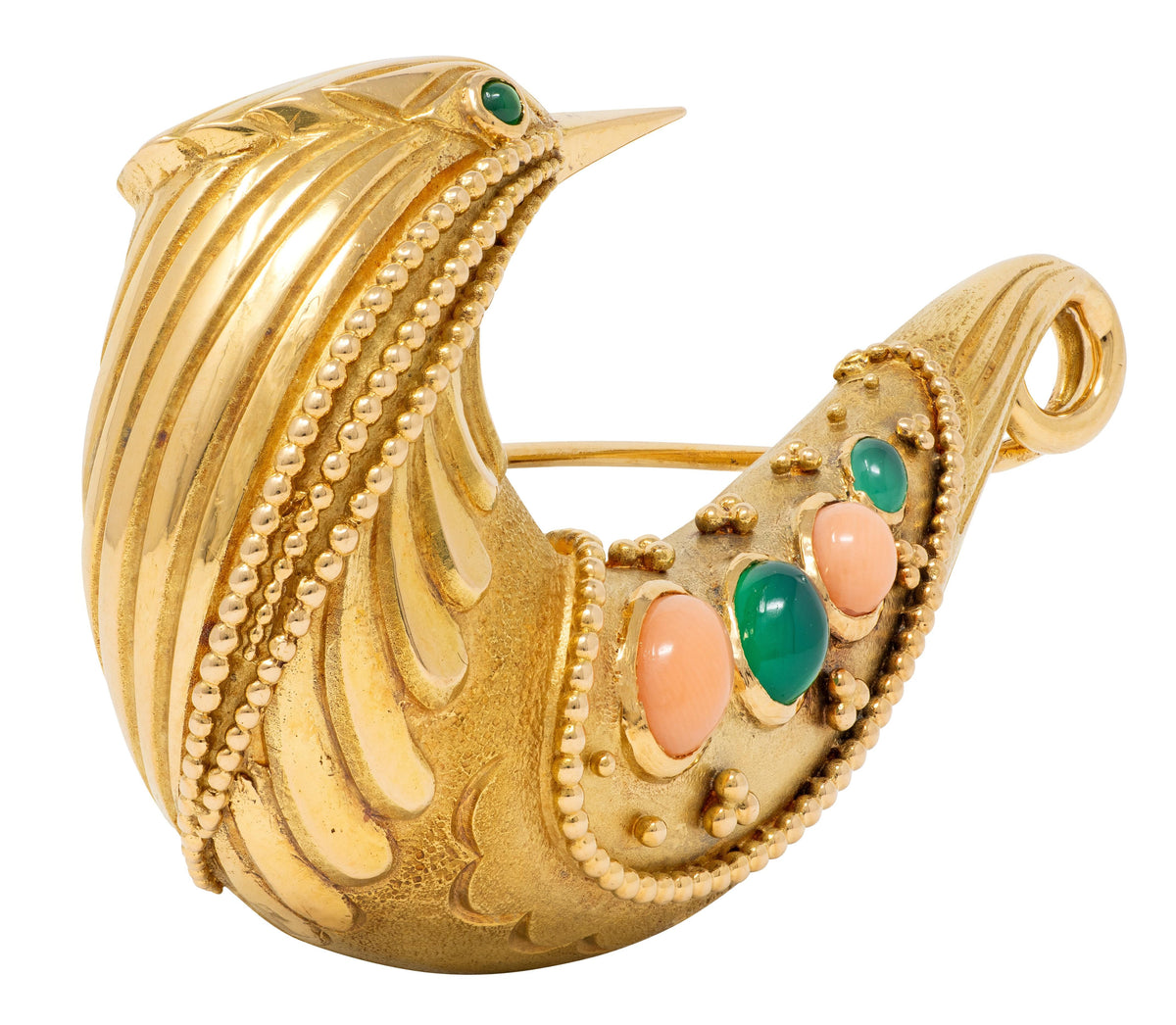 Van Cleef & Arpels Georges L'Enfant 1960 Multi-Gem 18K Gold Vintage Bird Brooch