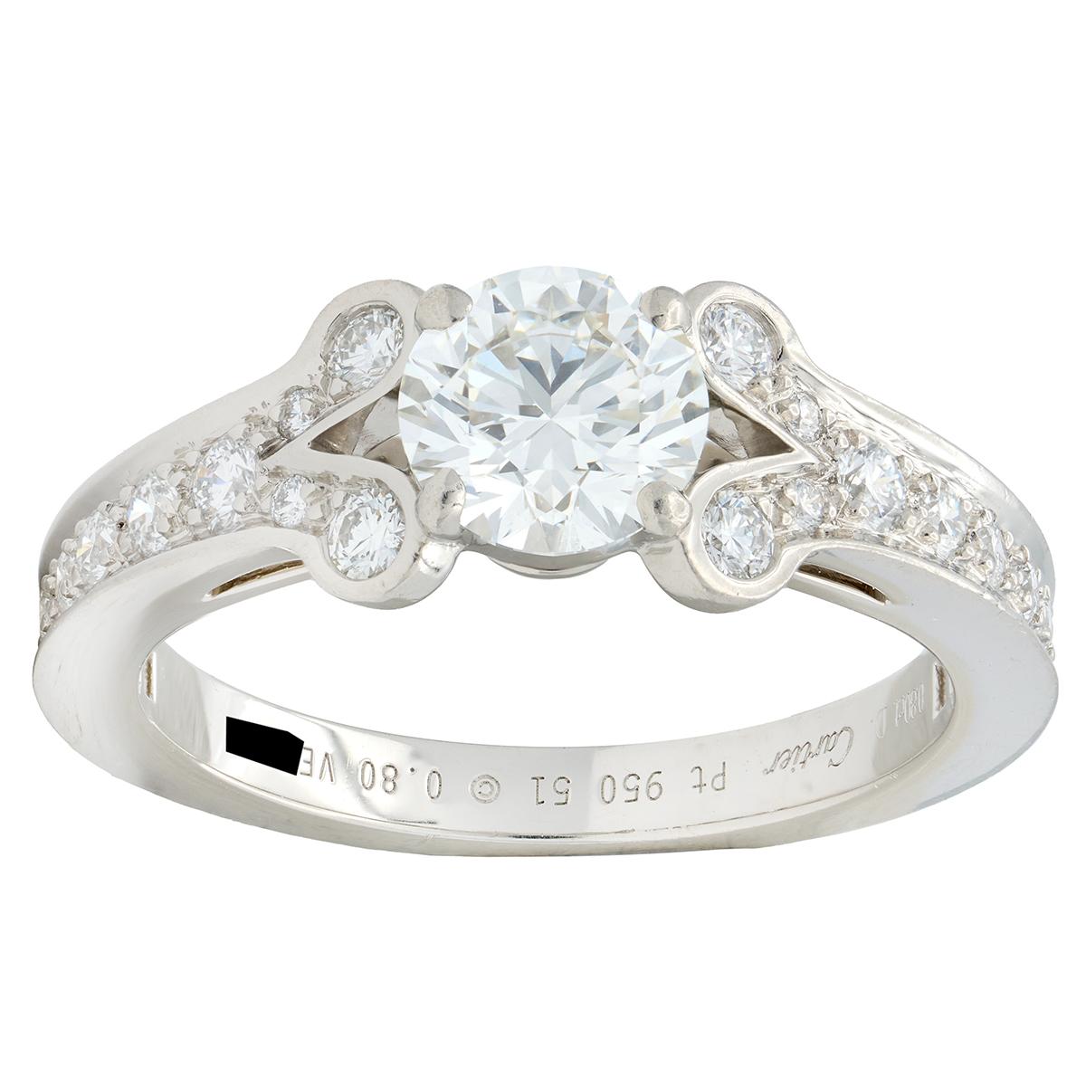 Cartier French 2012 1.25 CTW Diamond Platinum Engagement Ring GIA
