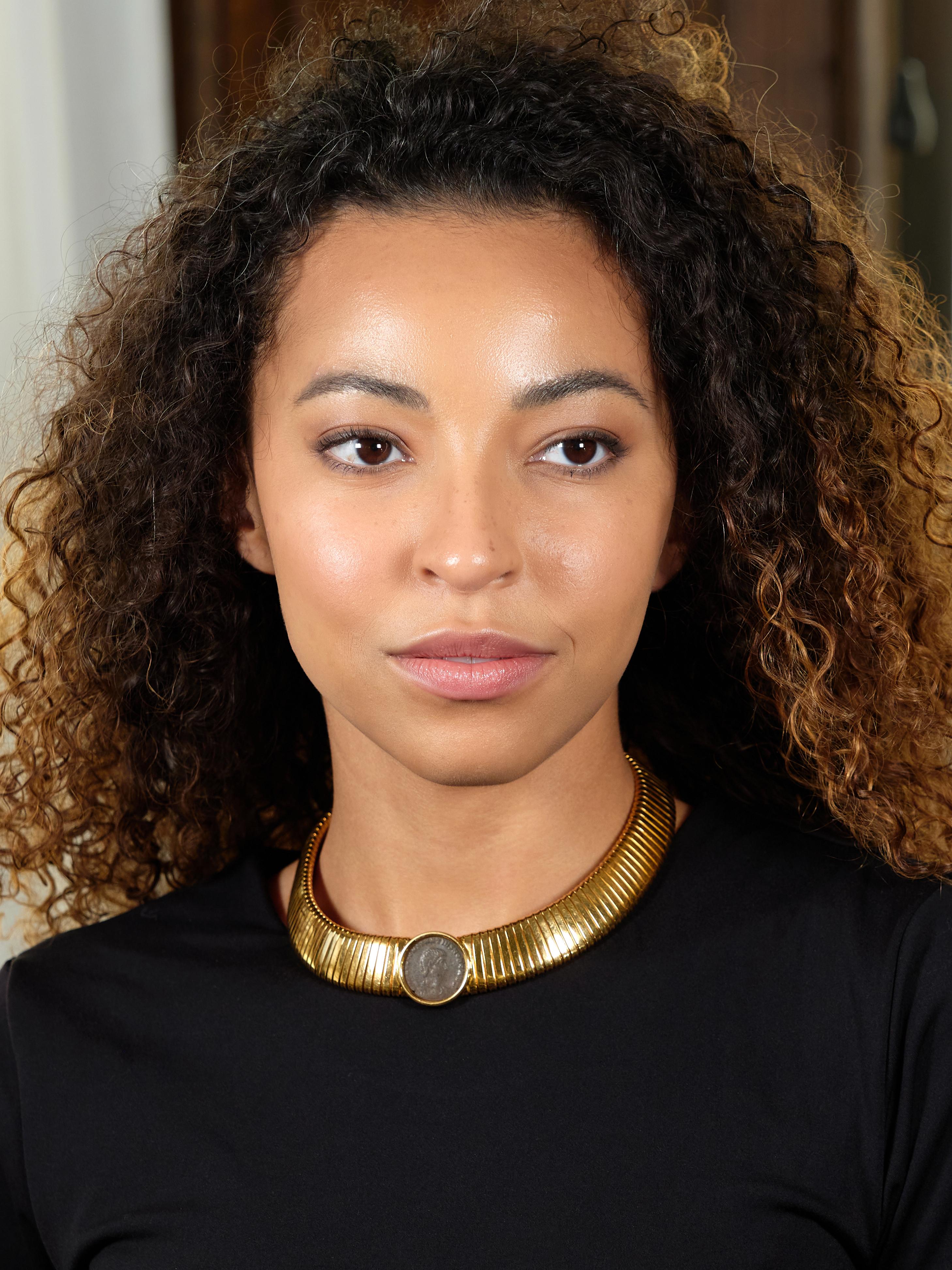 Carlo Weingrill 1980's 18K Gold Vintage Ancient Roman Coin Tubogas Necklace