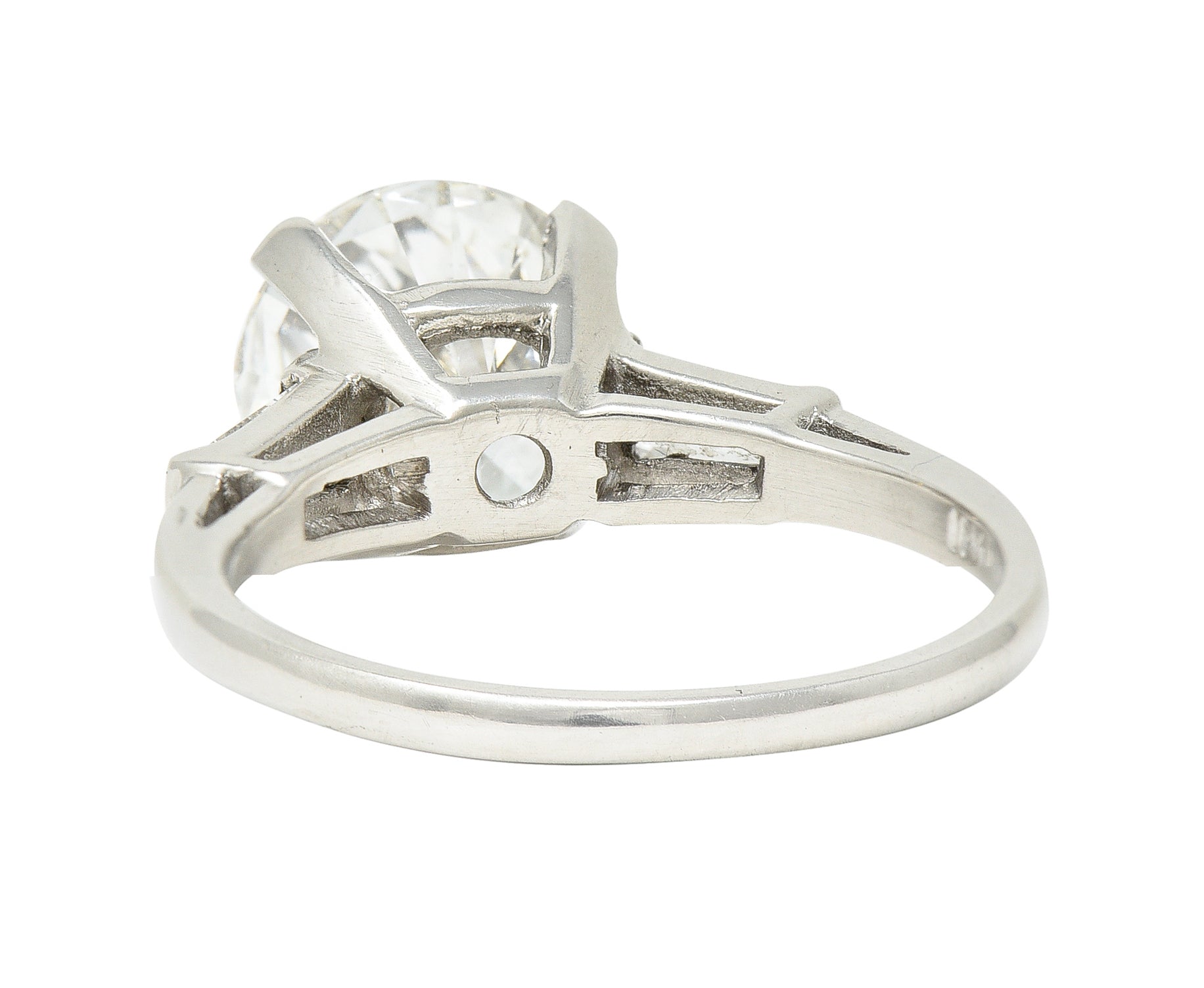 Mid-Century 3.15 CTW Diamond Platinum Vintage Engagement Ring GIA Wilson's Estate Jewelry