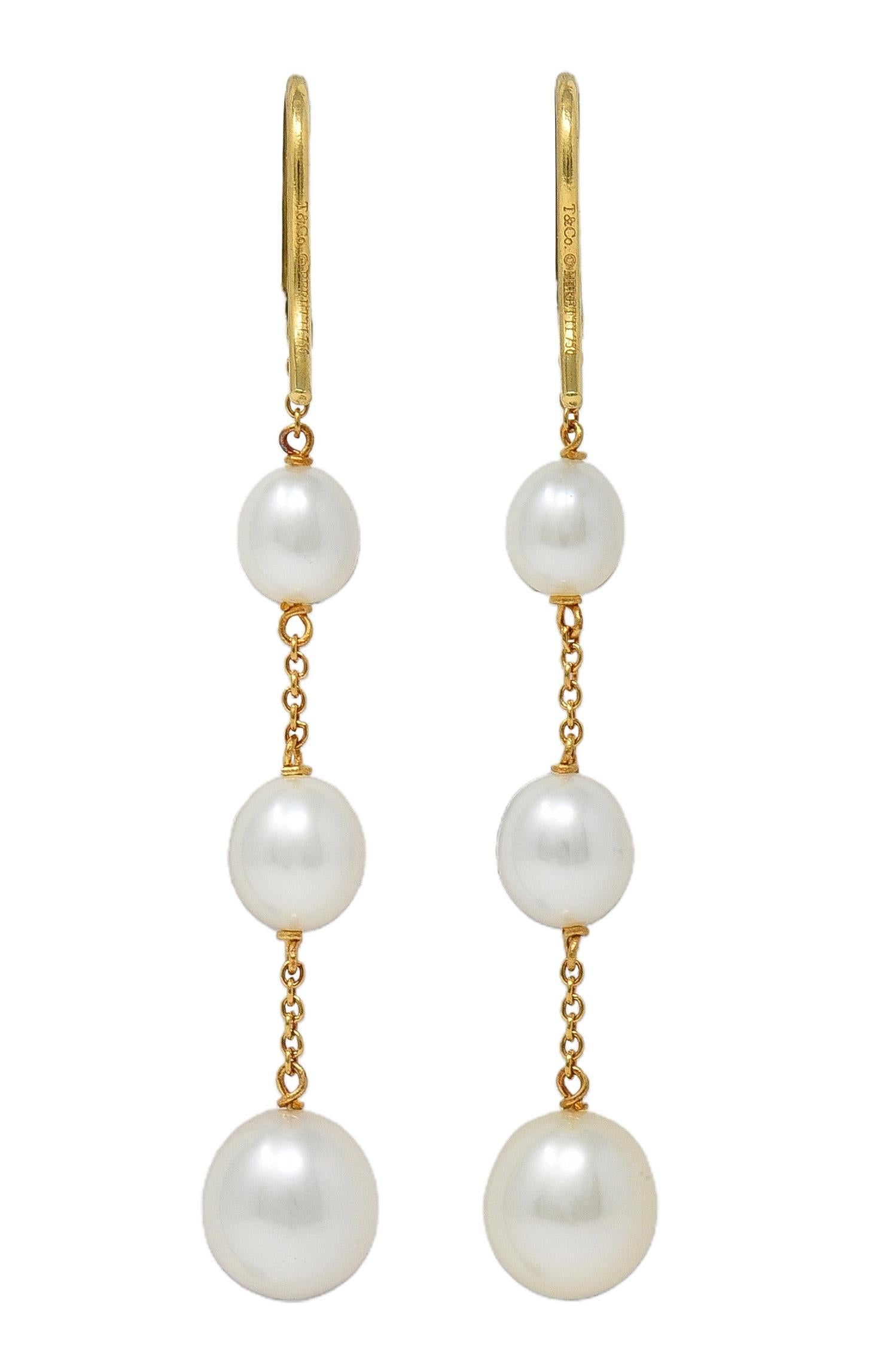 Elsa Peretti Tiffany & Co. Pearl 18K Pearls-By-The-Yard Drop Earrings