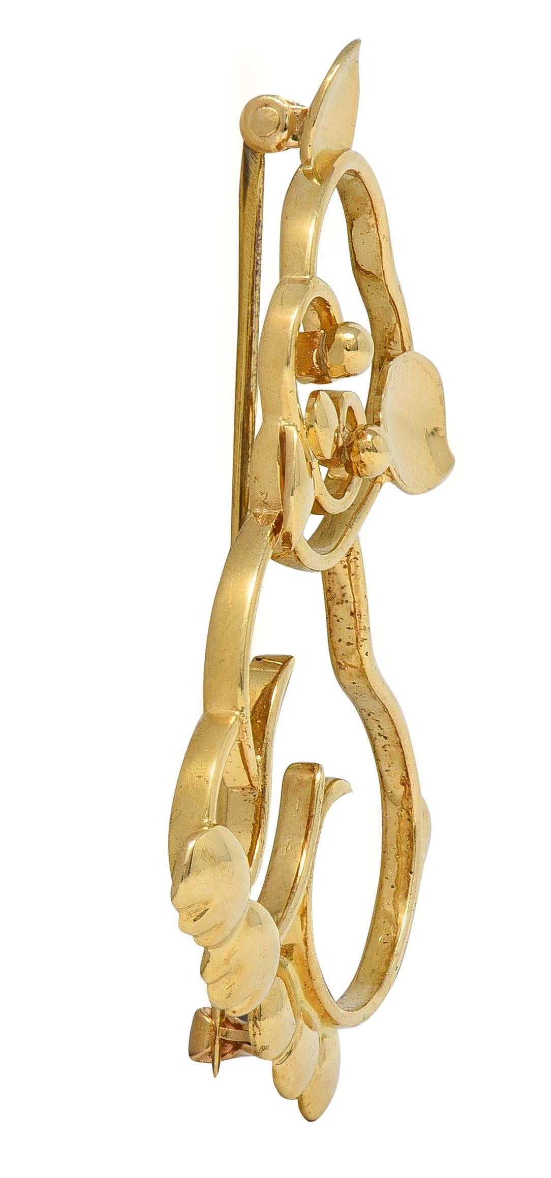 Tiffany & Co. Retro 14 Karat Yellow Gold Vintage Whimsical Dog Brooch