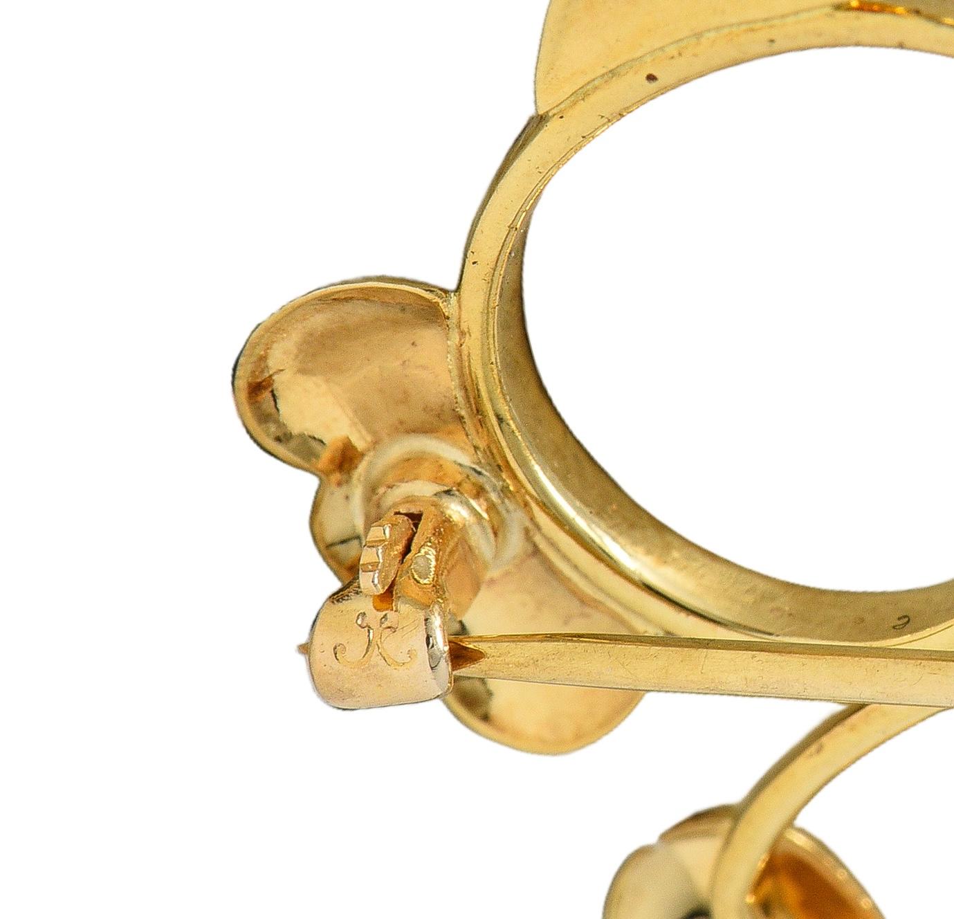 Tiffany & Co. Retro 14 Karat Yellow Gold Vintage Whimsical Dog Brooch