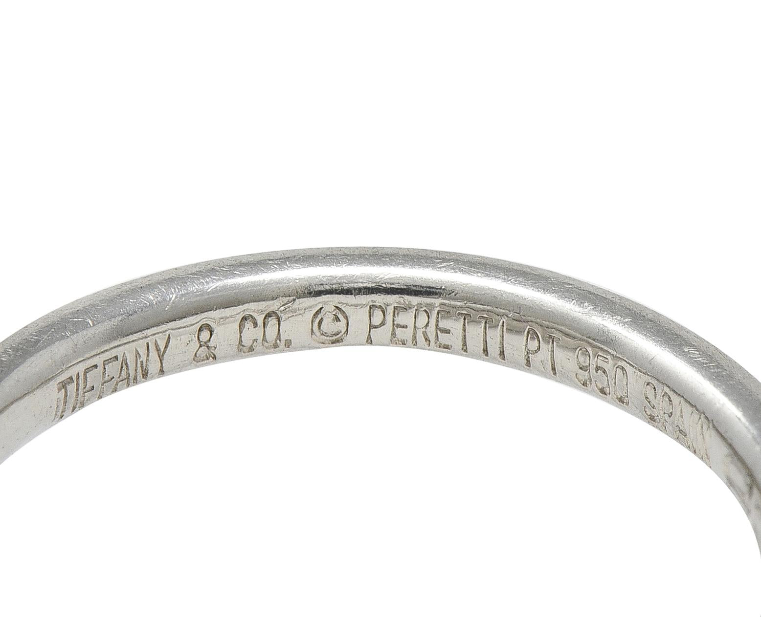 Elsa Peretti Tiffany & Co. Diamond Platinum Vintage Contour Wedding Band Ring