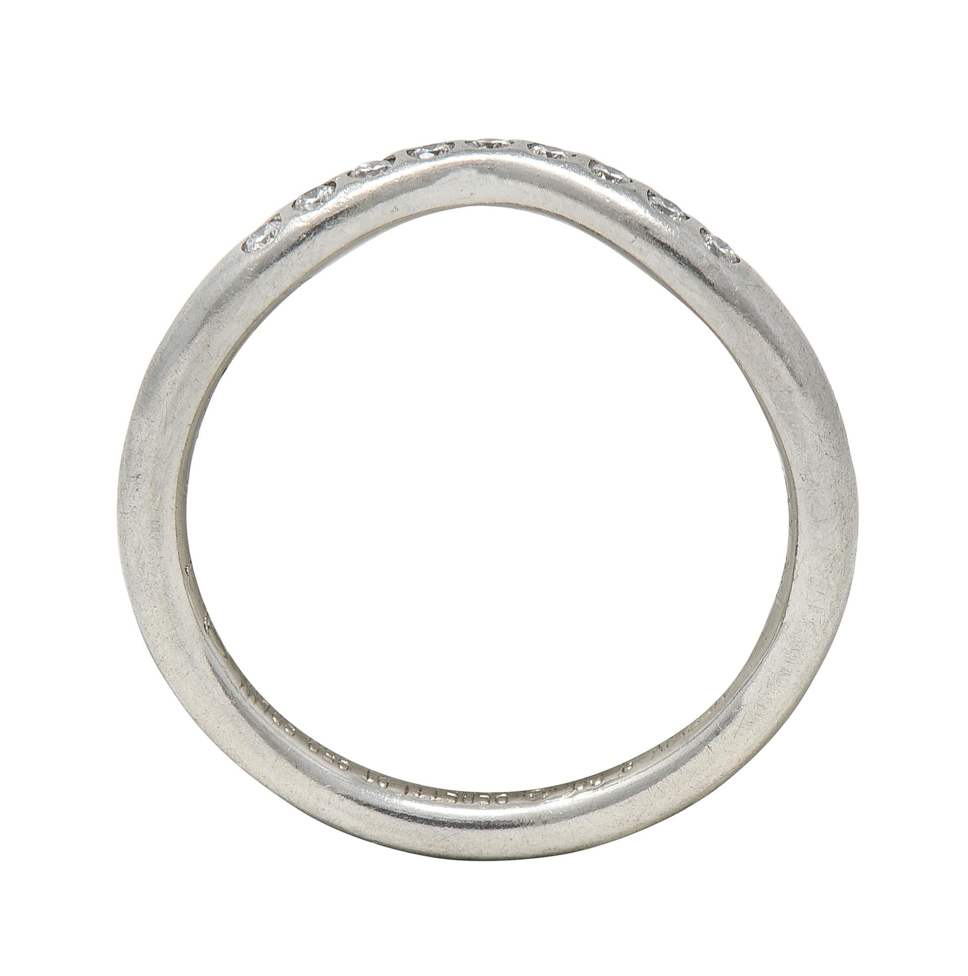 Elsa Peretti Tiffany & Co. Diamond Platinum Vintage Contour Wedding Band Ring