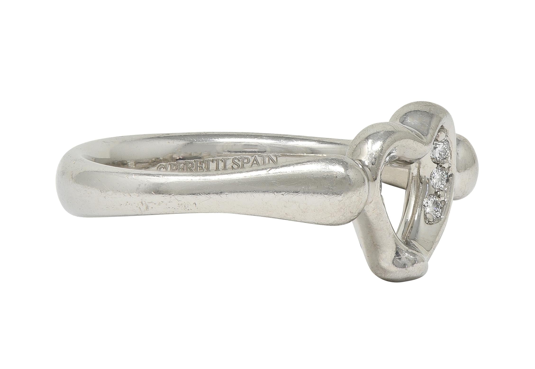 Elsa Peretti Tiffany & Co. 1990s's Diamond Platinum Open Heart Band Ring