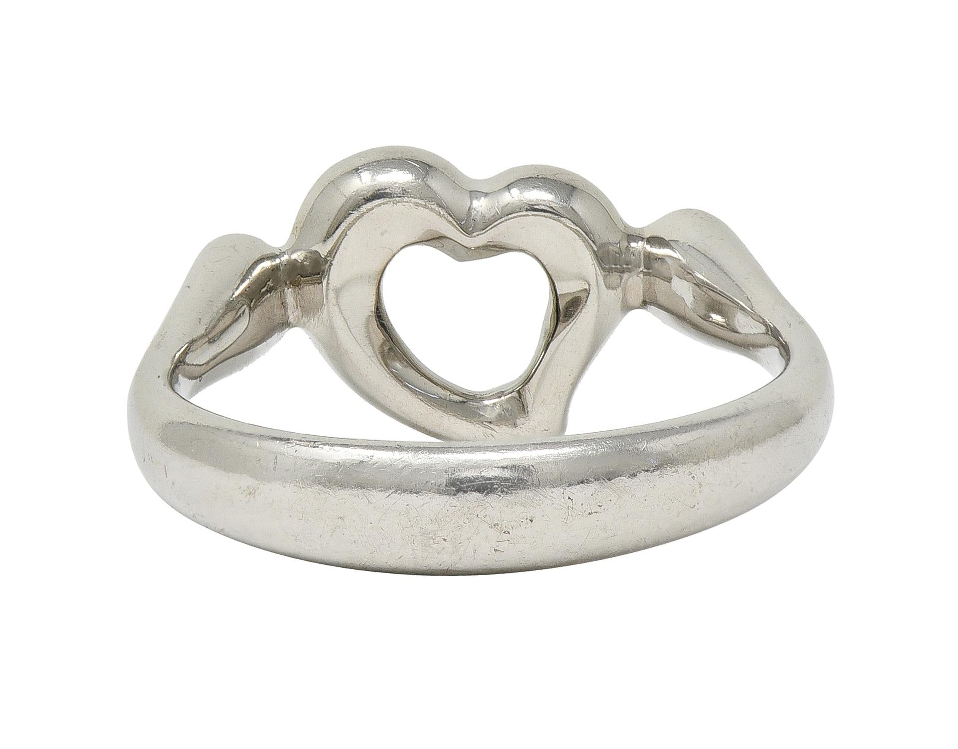 Elsa Peretti Tiffany & Co. 1990s's Diamond Platinum Open Heart Band Ring
