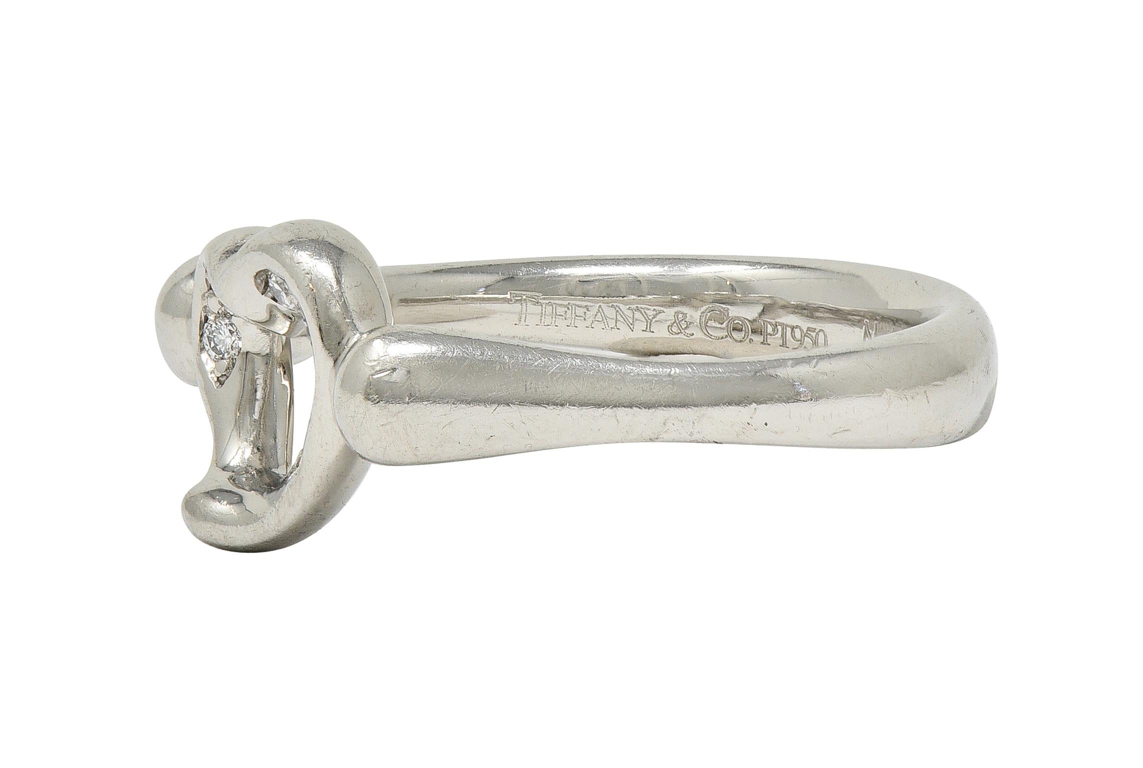 Elsa Peretti Tiffany & Co. 1990s's Diamond Platinum Open Heart Band Ring
