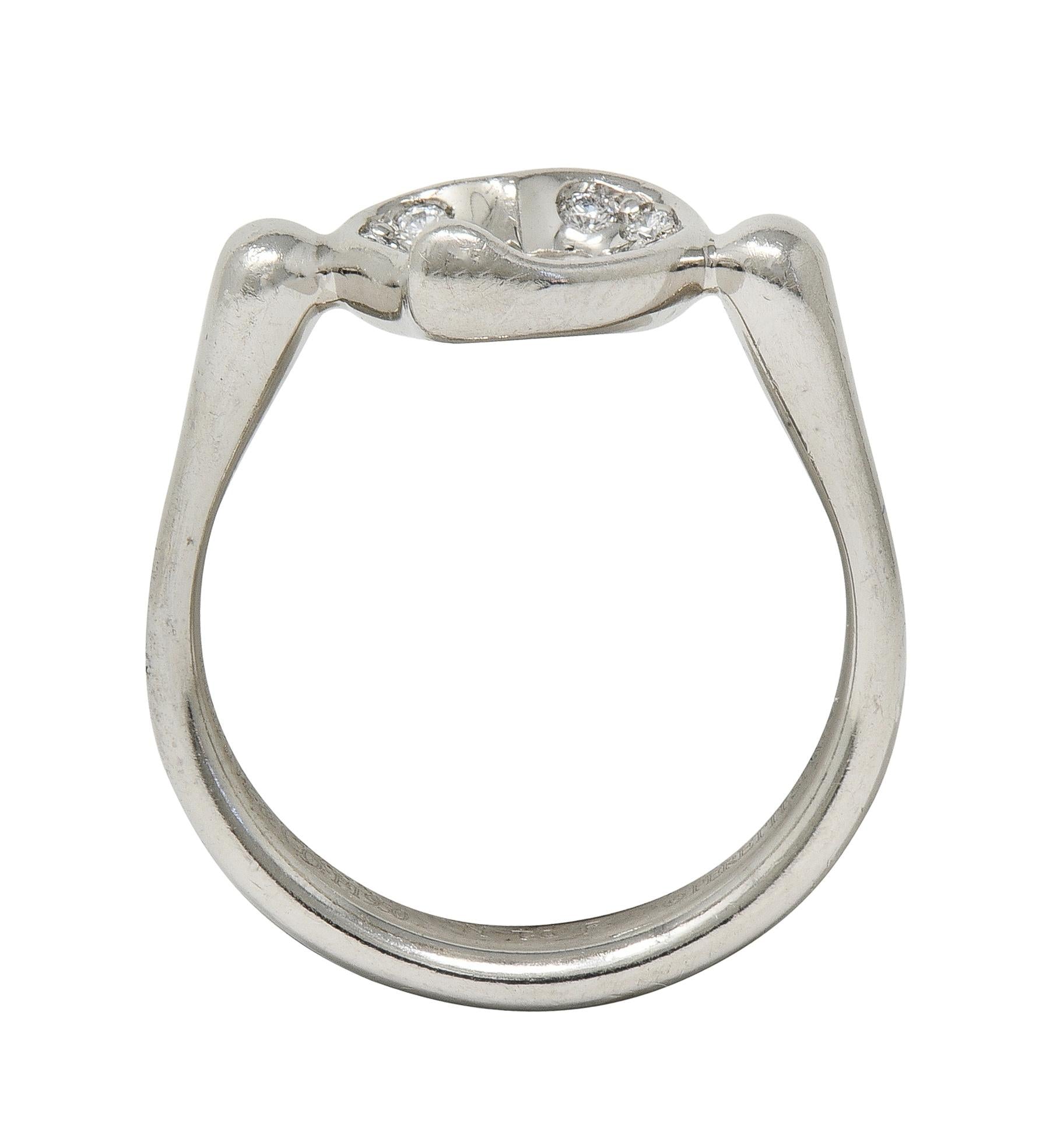 Elsa Peretti Tiffany & Co. 1990s's Diamond Platinum Open Heart Band Ring