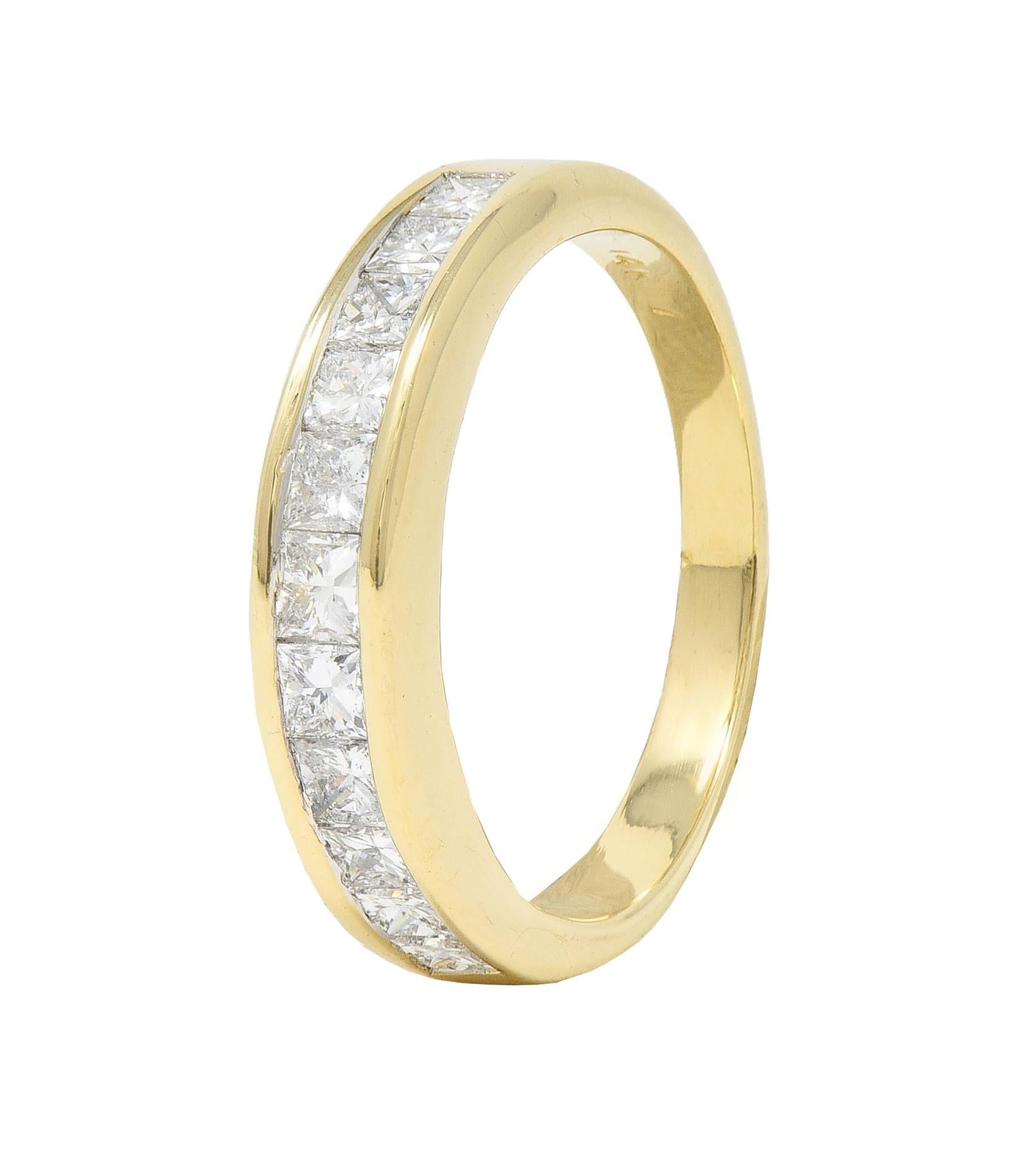 Contemporary 1.20 CTW Princess Cut Diamond 14K Yellow Gold Wedding Band Ring