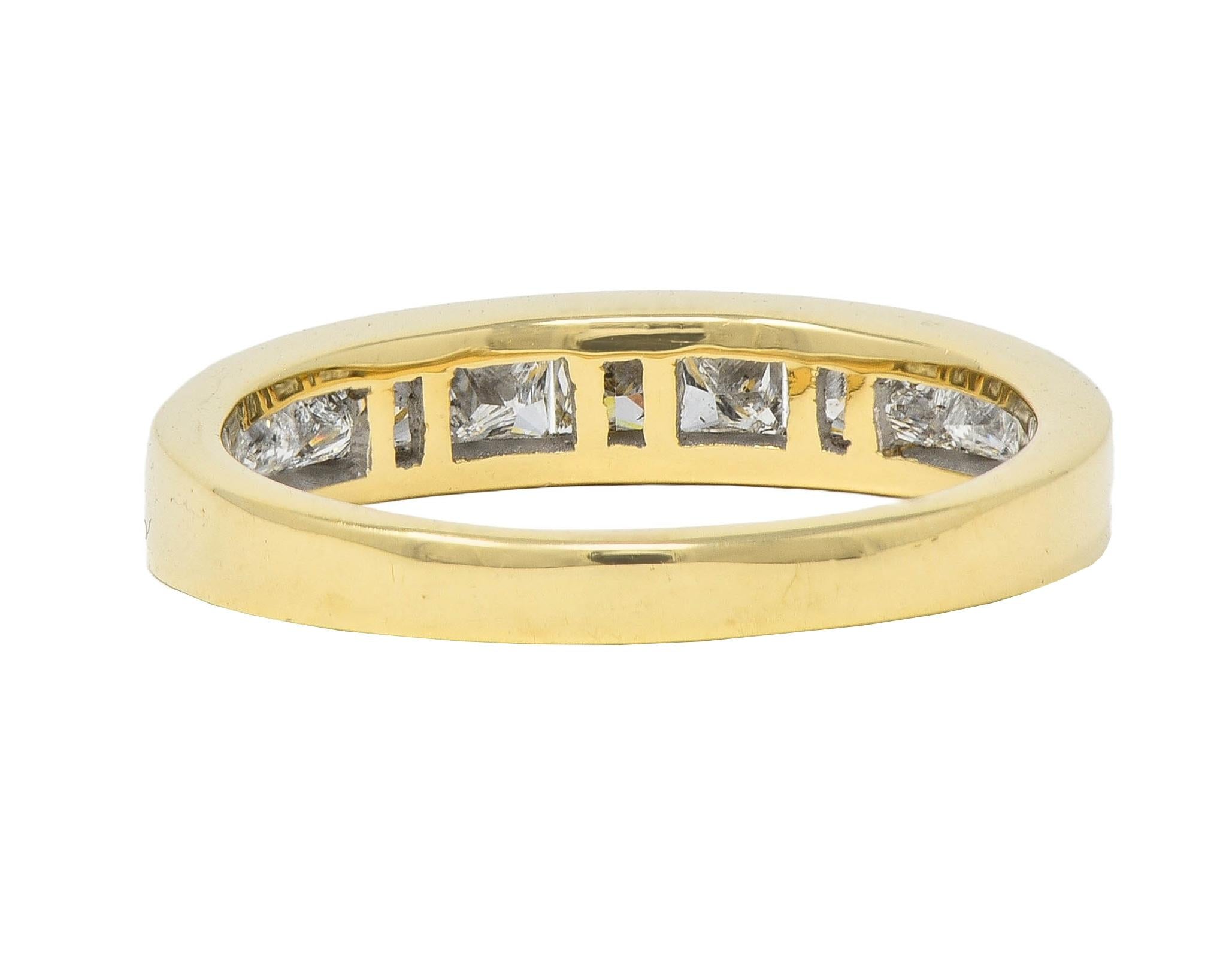 Contemporary 1.20 CTW Princess Cut Diamond 14K Yellow Gold Wedding Band Ring