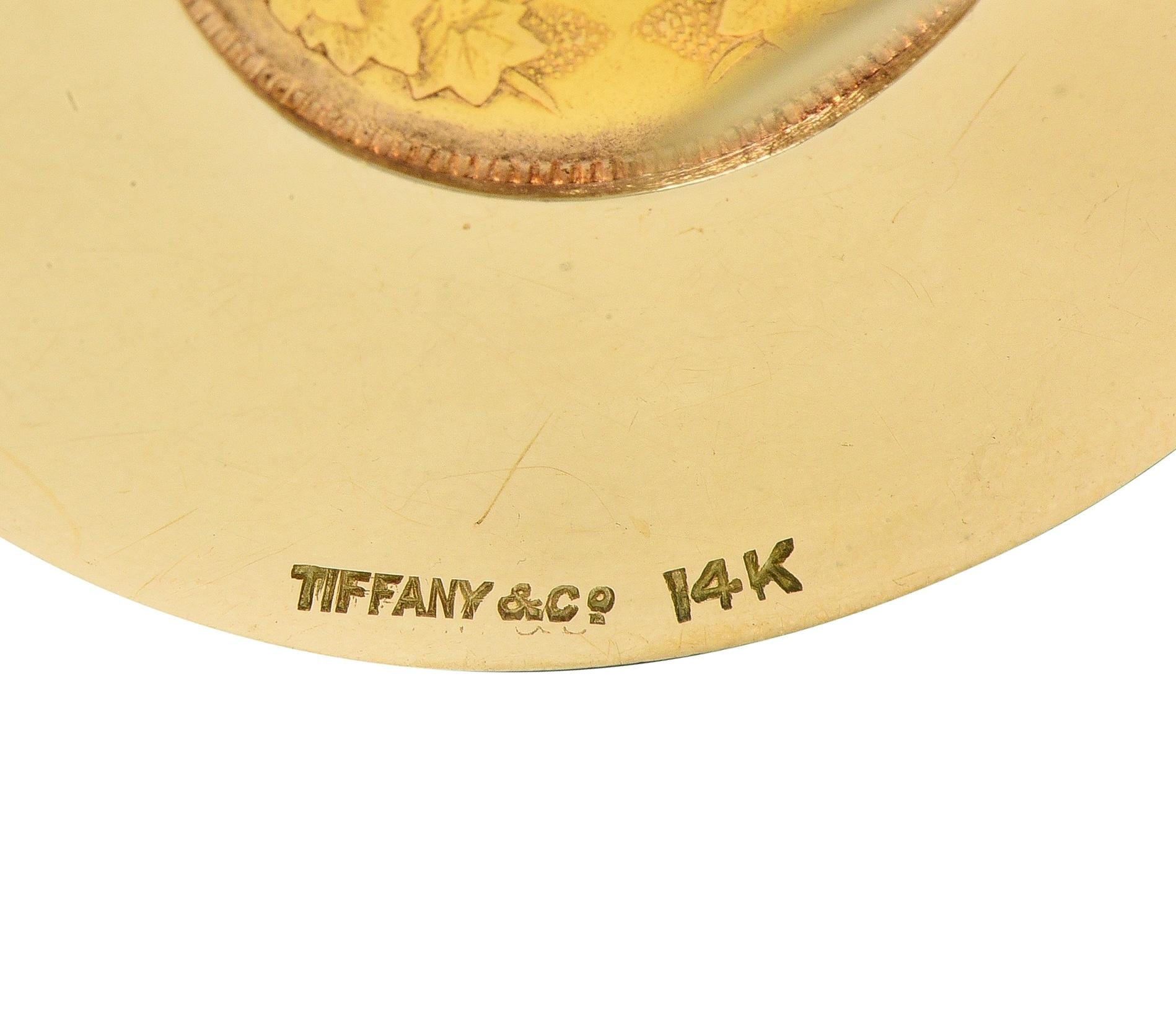 Tiffany & Co. Early 1900's 14K Gold 1855 US 3 Dollar Coin Antique Circle Brooch