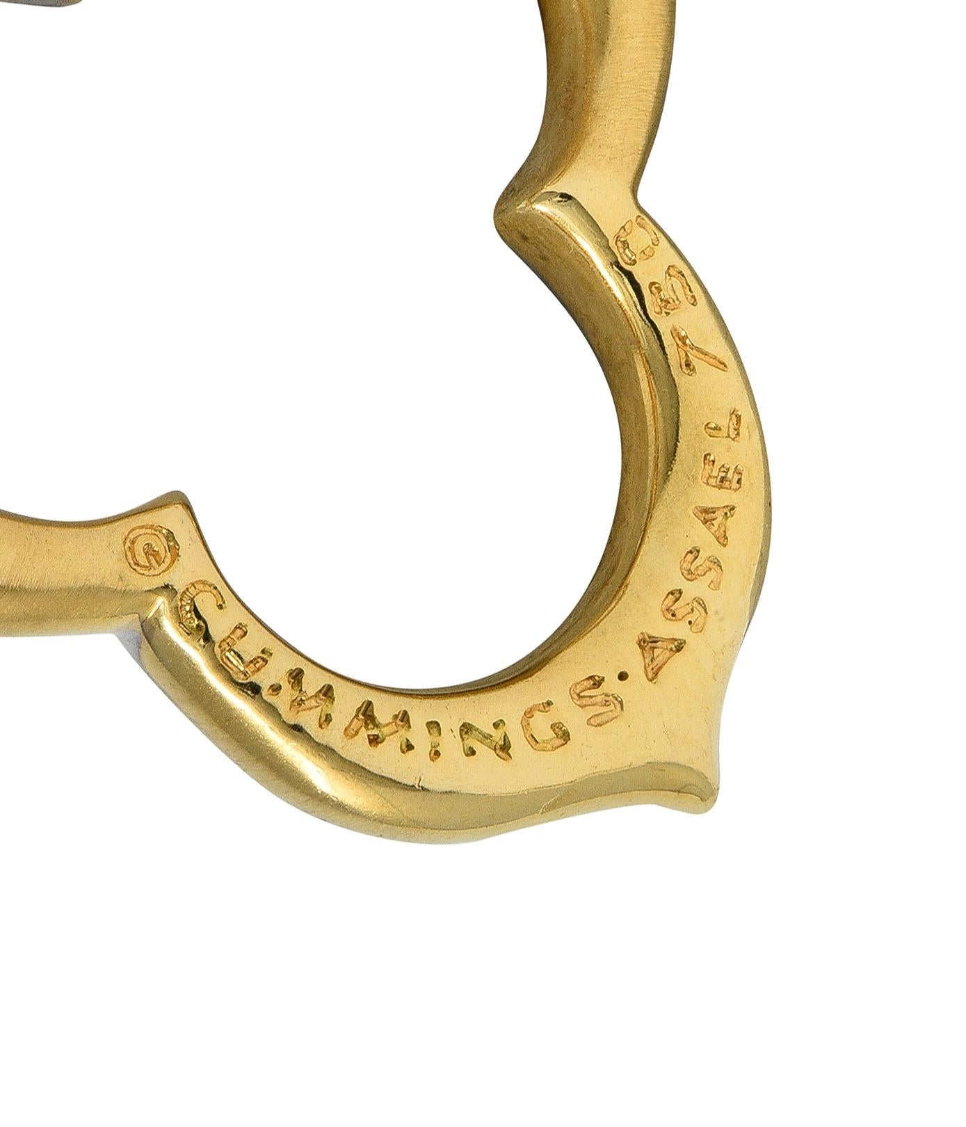 Angela Cummings Diamond Pearl 18 Karat Two-Tone Gold Vintage Lariat Necklace