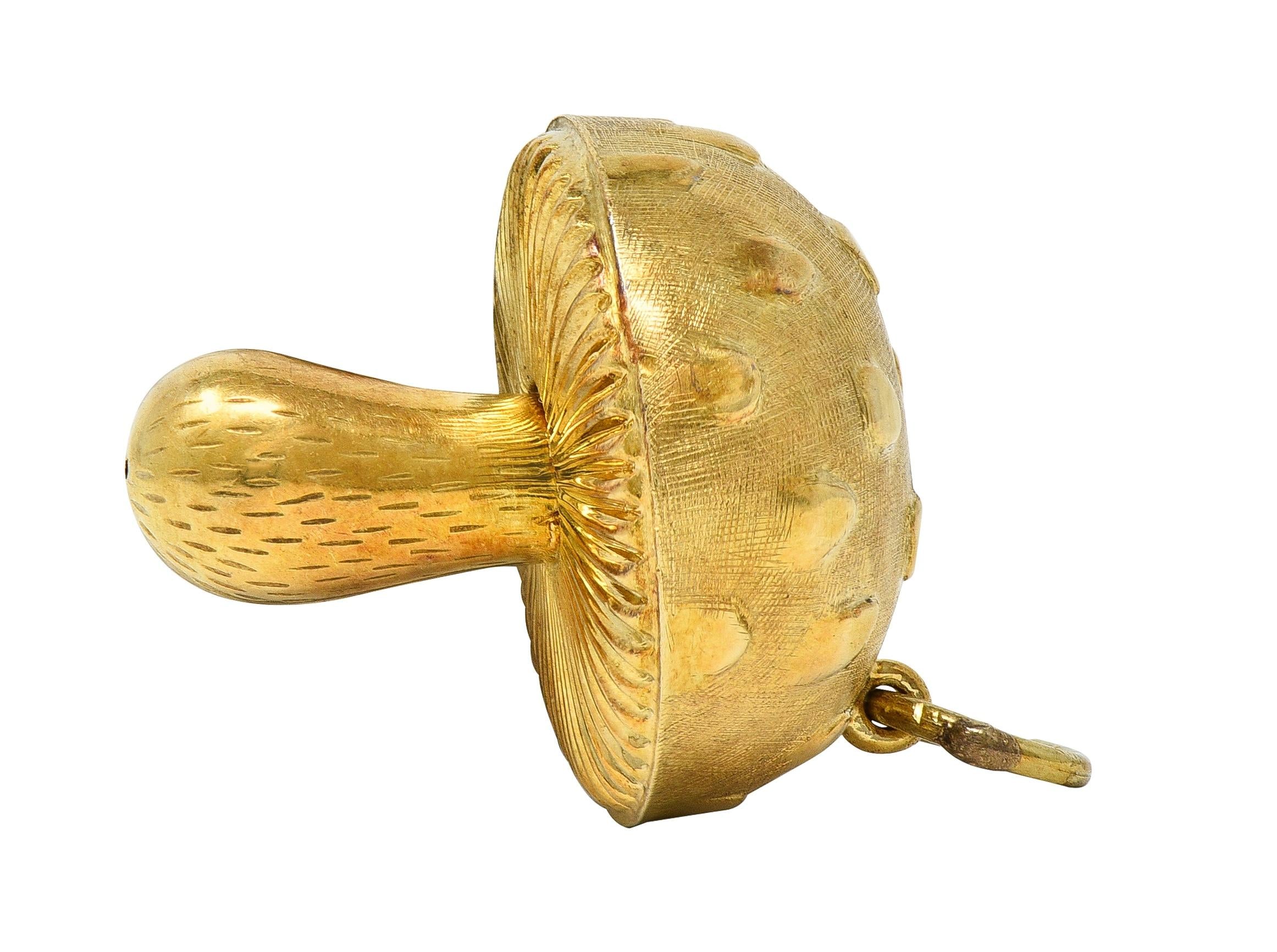 1960's 14 Karat Yellow Gold Vintage Mushroom Charm