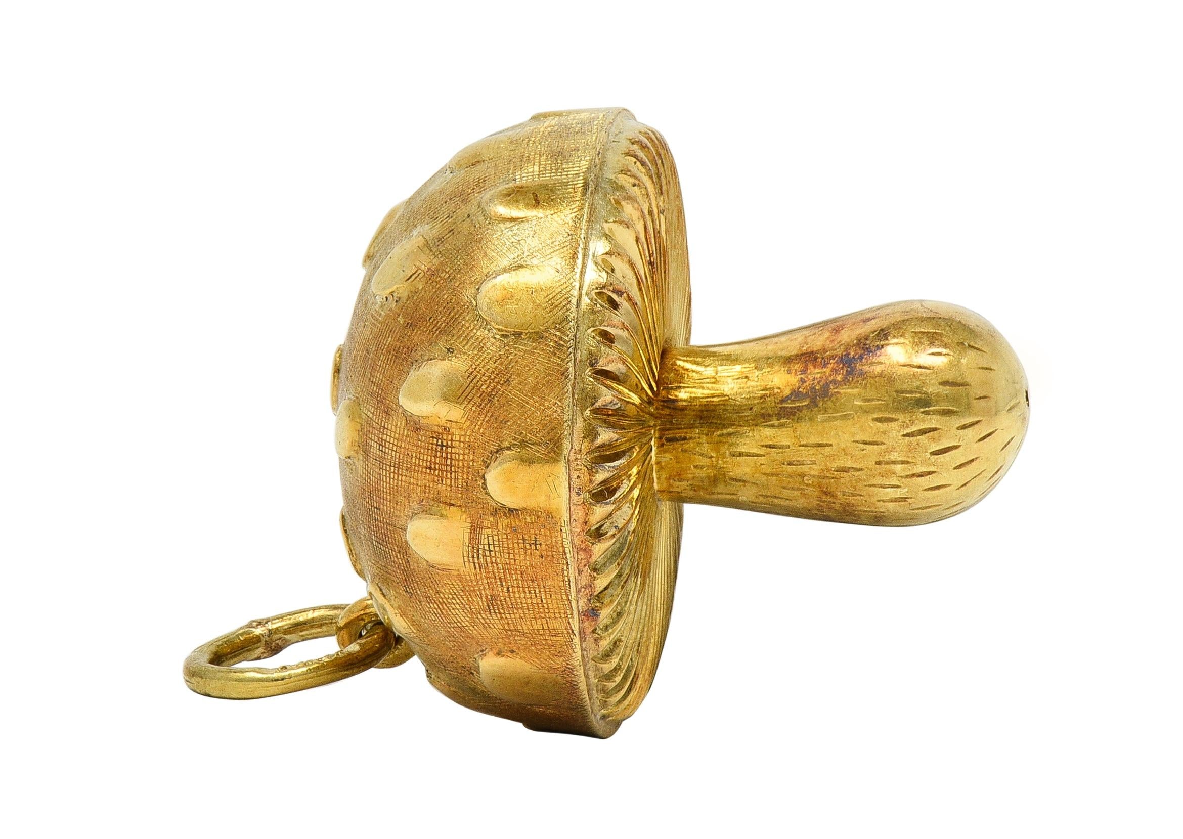 1960's 14 Karat Yellow Gold Vintage Mushroom Charm