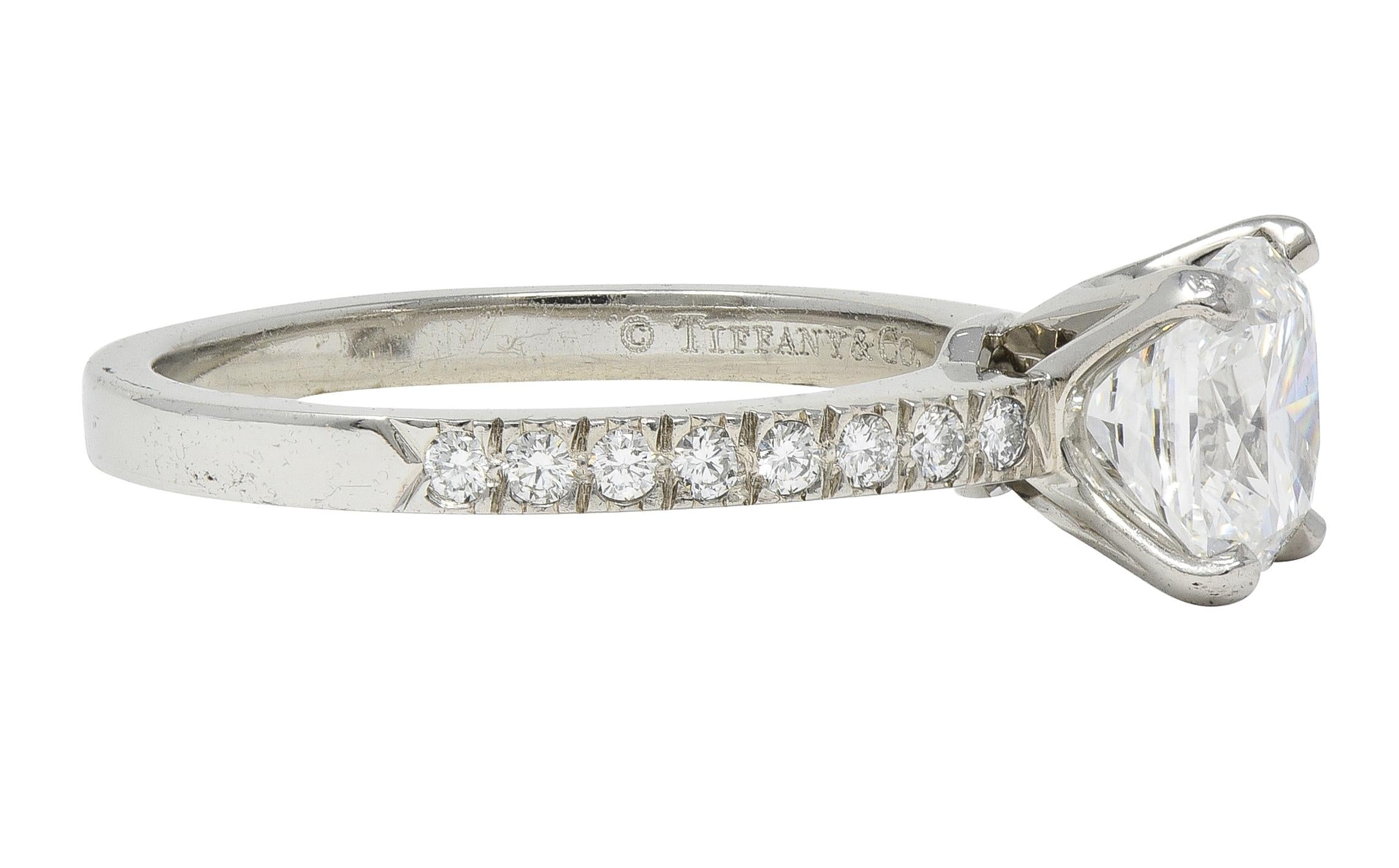Tiffany & Co. Contemporary 1.59 CTW Cushion Diamond Platinum Engagement Ring