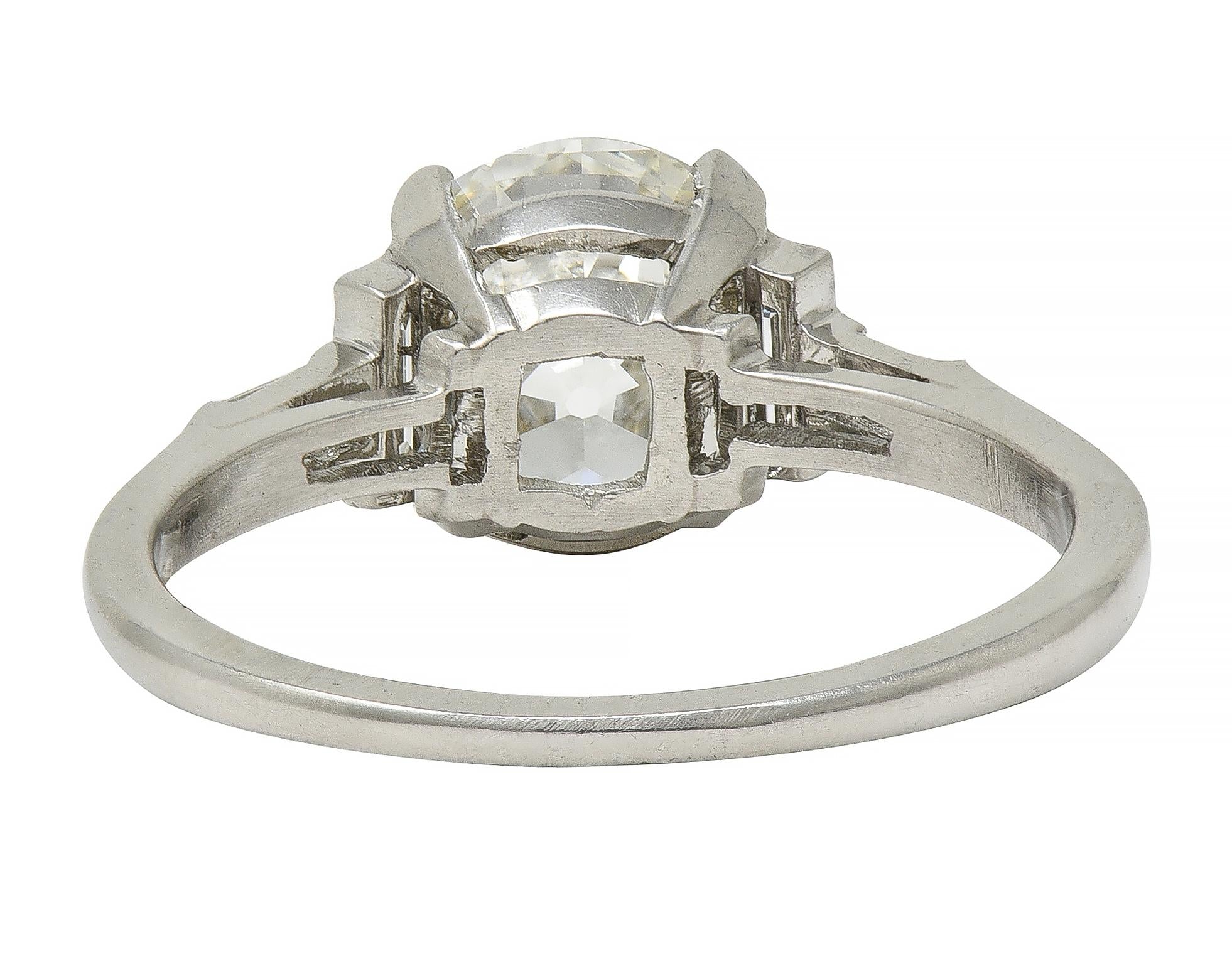 1950's 2.25 CTW Old European Diamond Platinum Five Stone Vintage Engagement Ring