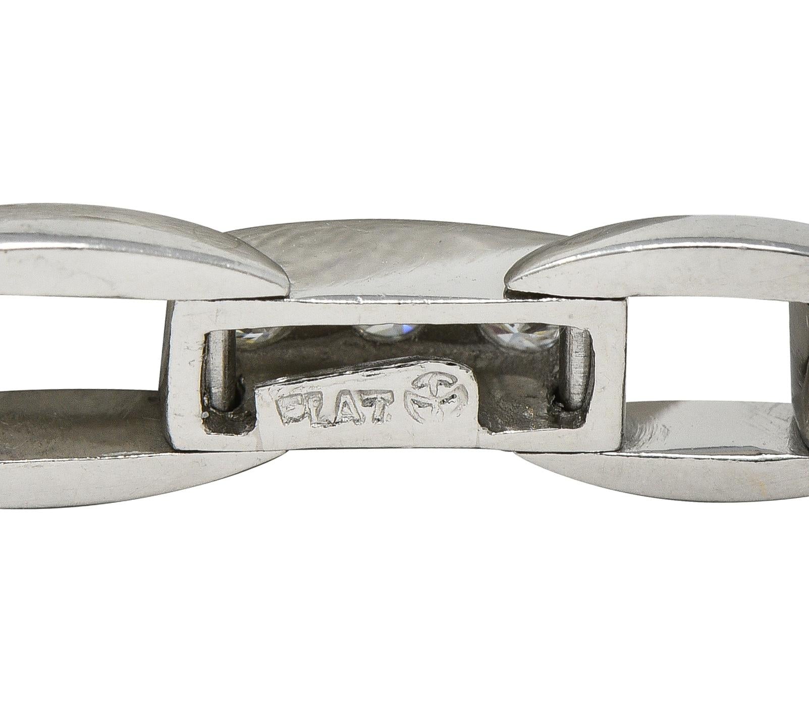 Maurice Tishman Art Deco 9.96 CTW Ruby Diamond Platinum Vintage Line Bracelet