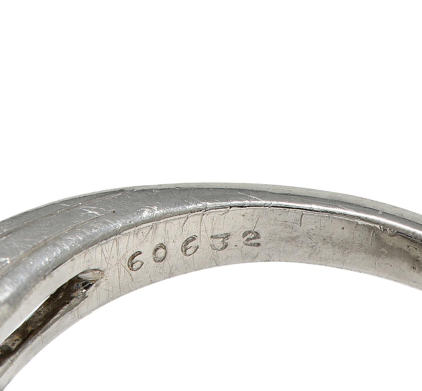 Oscar Heyman 2.00 CTW Sapphire Diamond Platinum Vintage Fanning Bypass Ring
