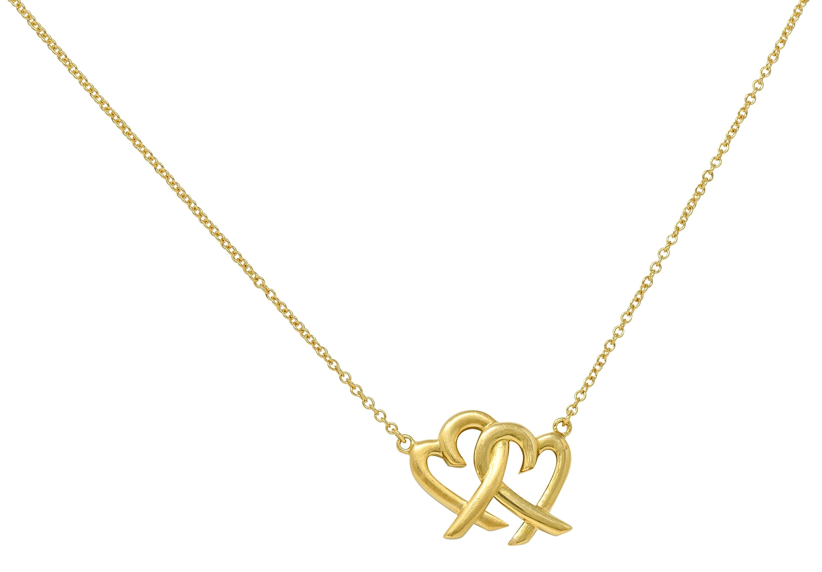 Paloma Picasso Tiffany & Co. 18K Yellow Gold Double Loving Hearts Necklace