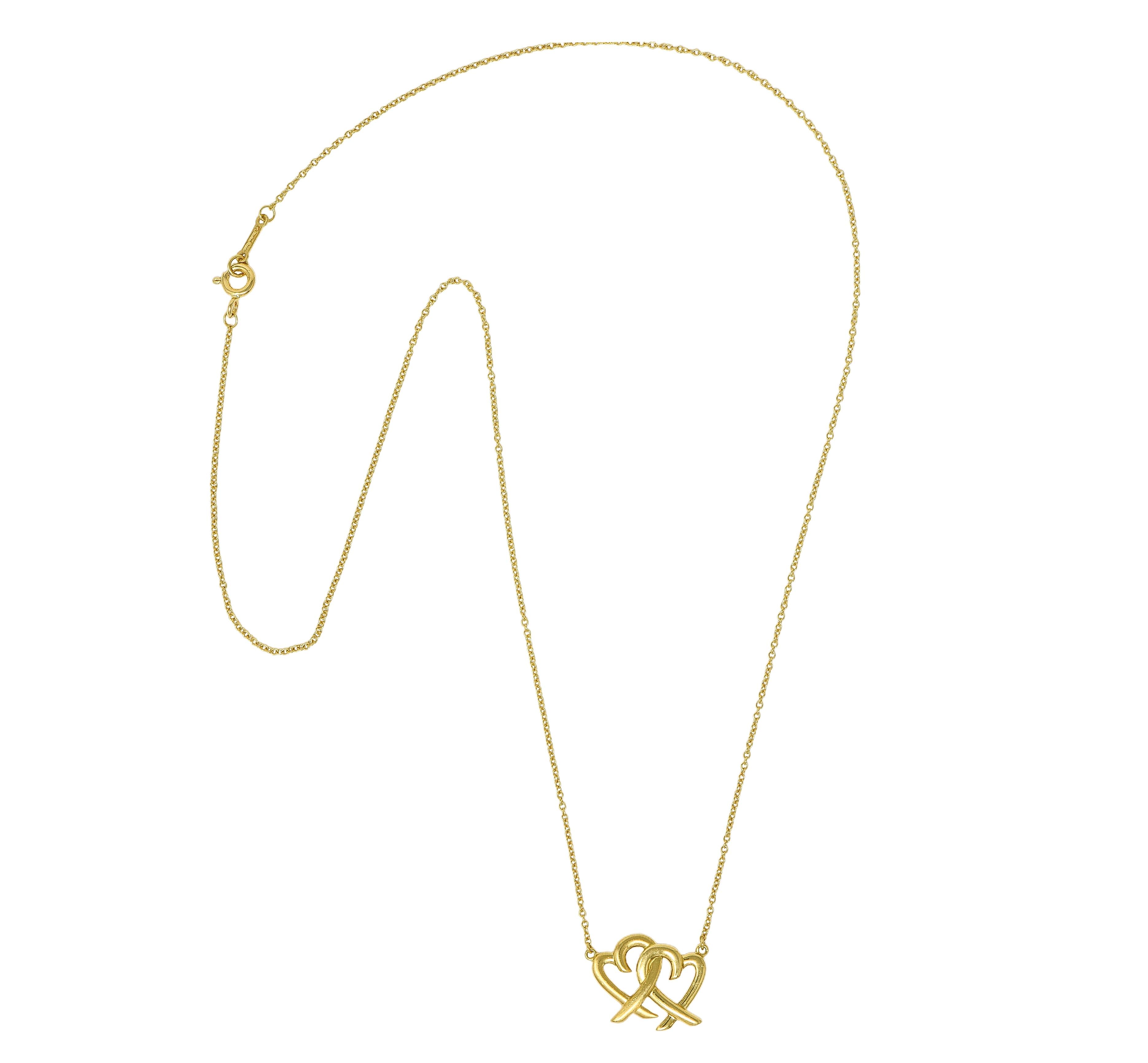 Paloma Picasso Tiffany & Co. 18K Yellow Gold Double Loving Hearts Necklace