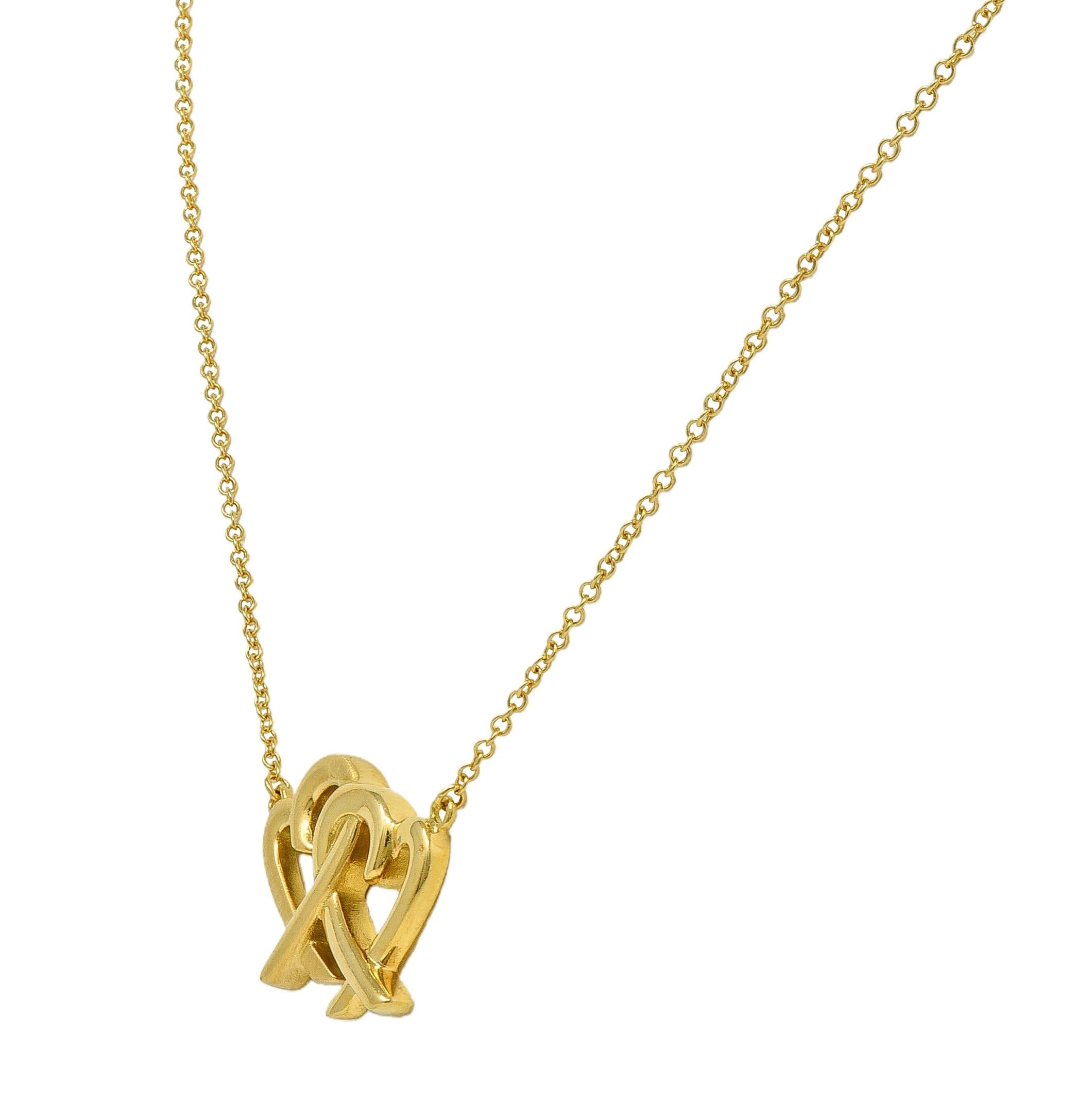 Paloma Picasso Tiffany & Co. 18K Yellow Gold Double Loving Hearts Necklace